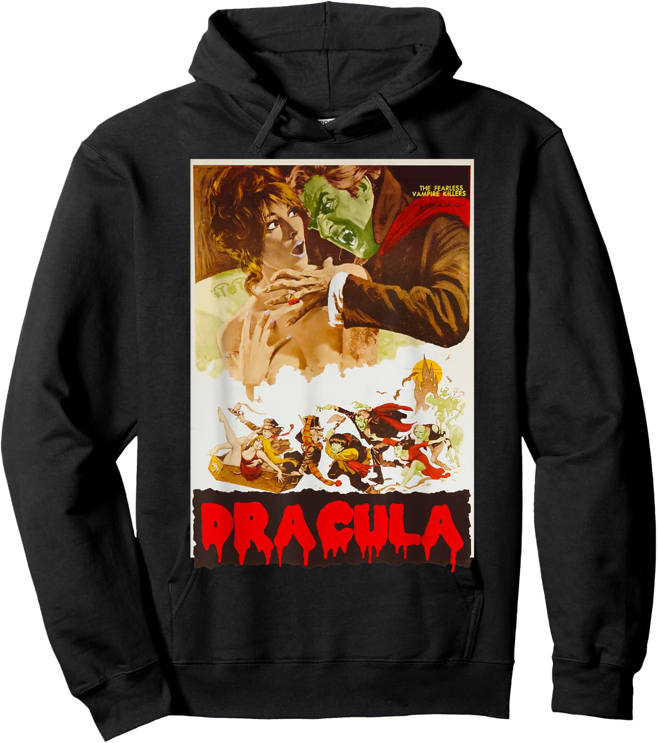 Retro Halloween Monster Poster Horror Movie Vampire Dracula Hoodie - Hoodie | Black