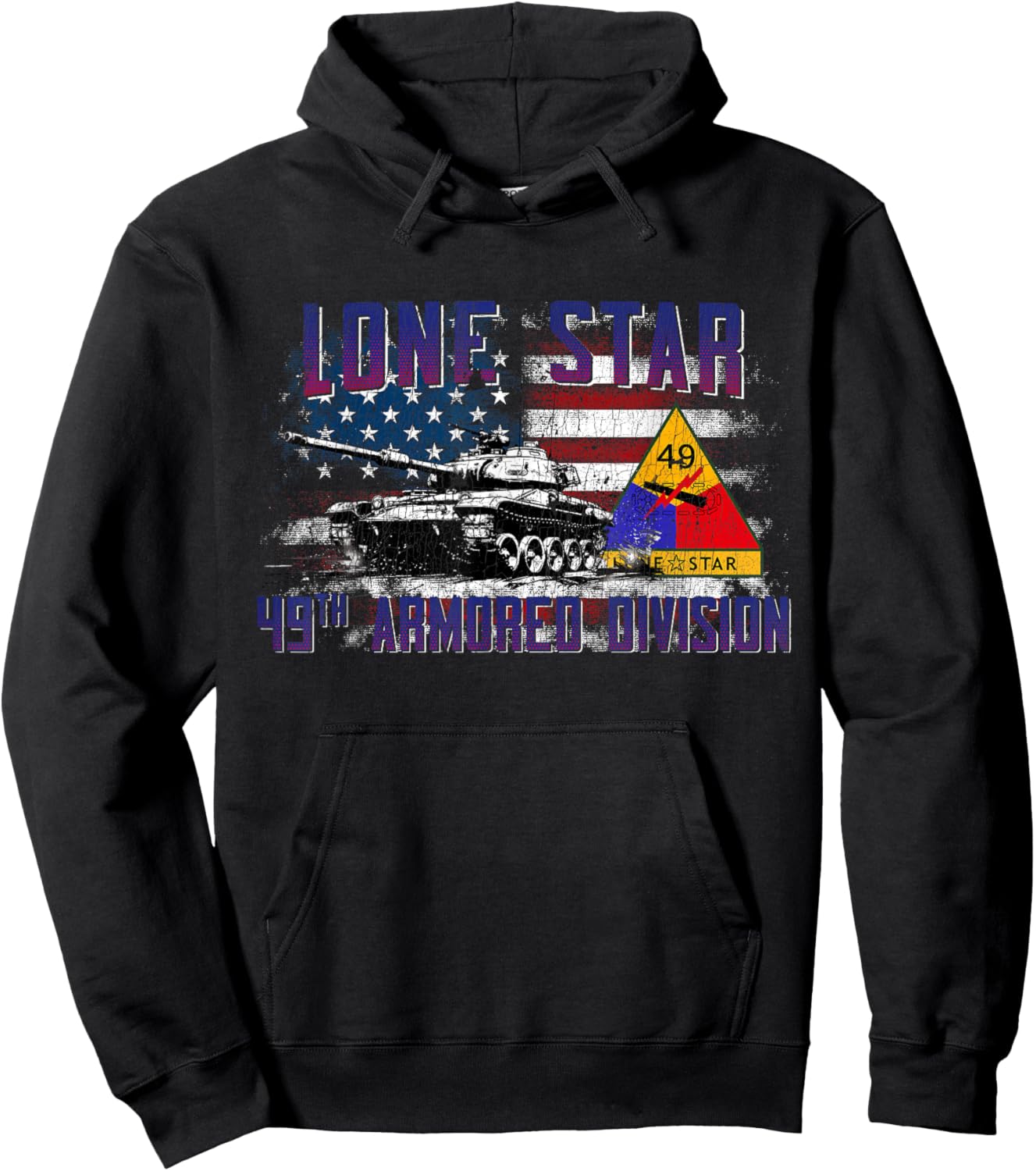 Veteran 49th Armored Division Lone Star Vintage Gifts Hoodie - Hoodie | Black