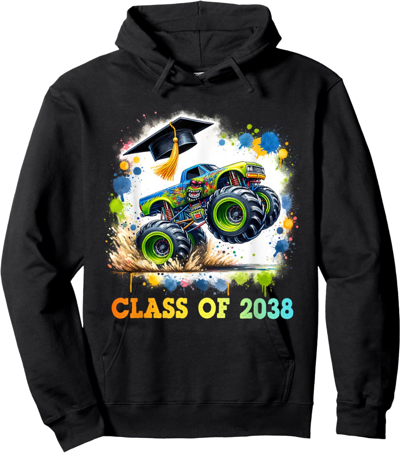 Class Of 2038 Monster Truck Boys Kids Colorful Hoodie - Hoodie | Black