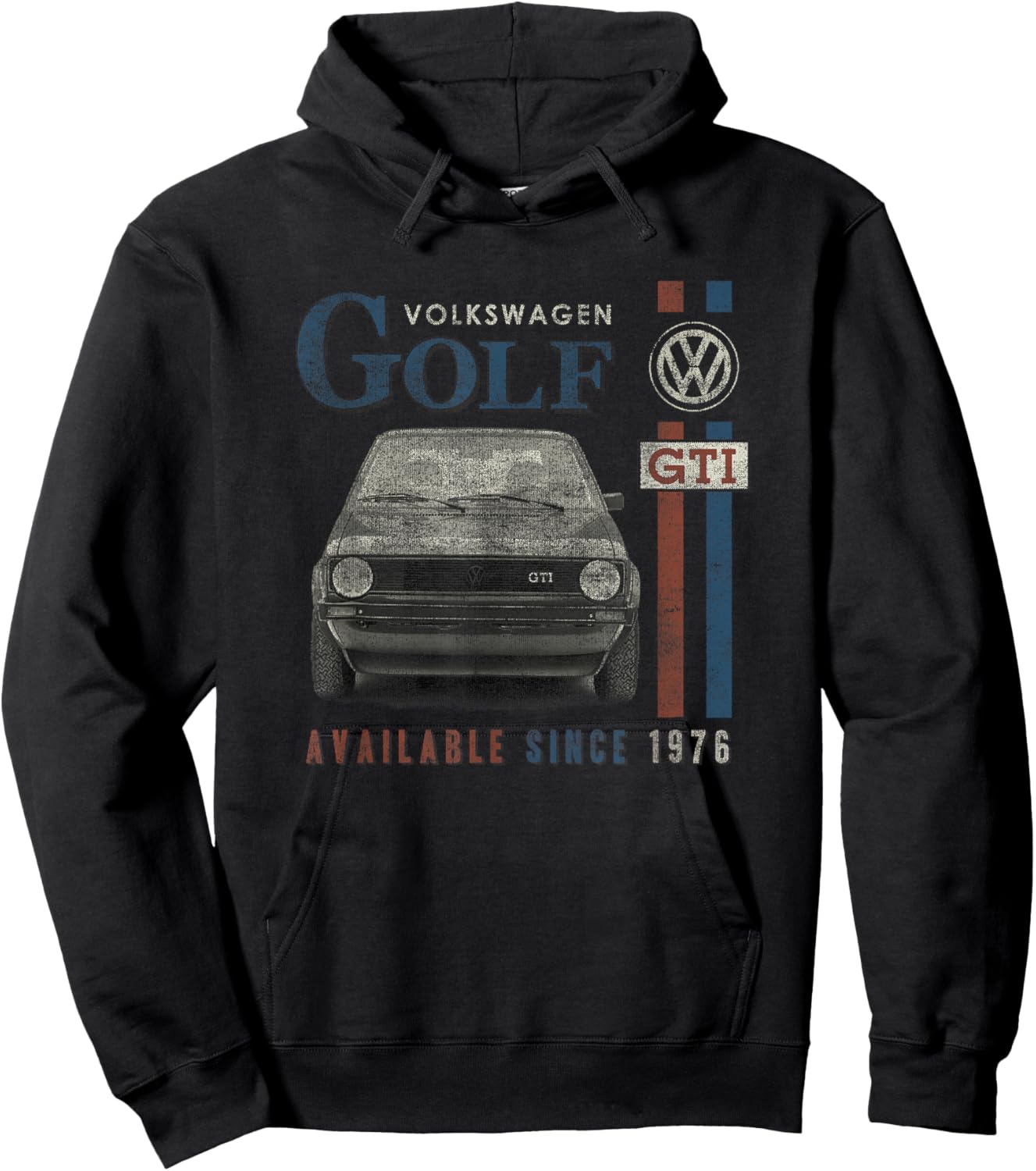 Volkswagen Golf GTI Racing Distressed , Small Hoodie - Hoodie | Black