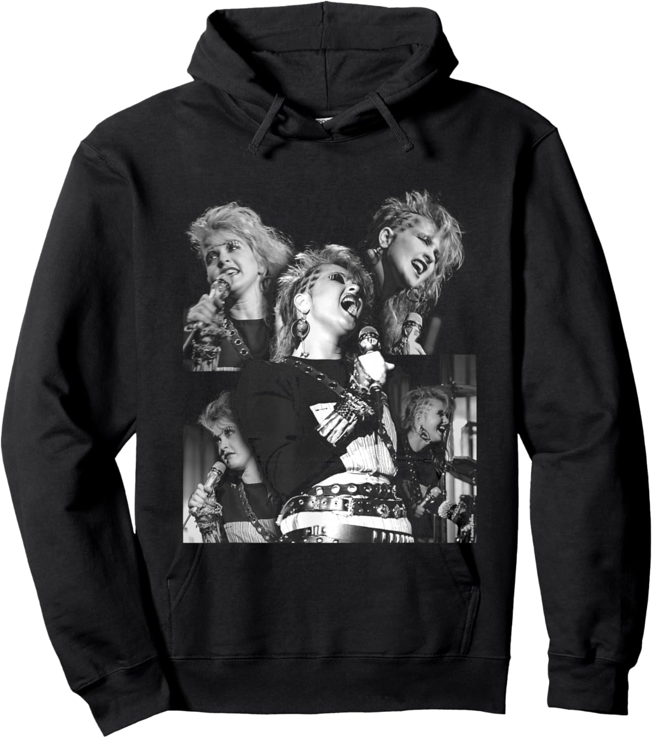 Singer Cyndi Lauper Live Montage by Allan Ballard Hoodie - Hoodie | Black