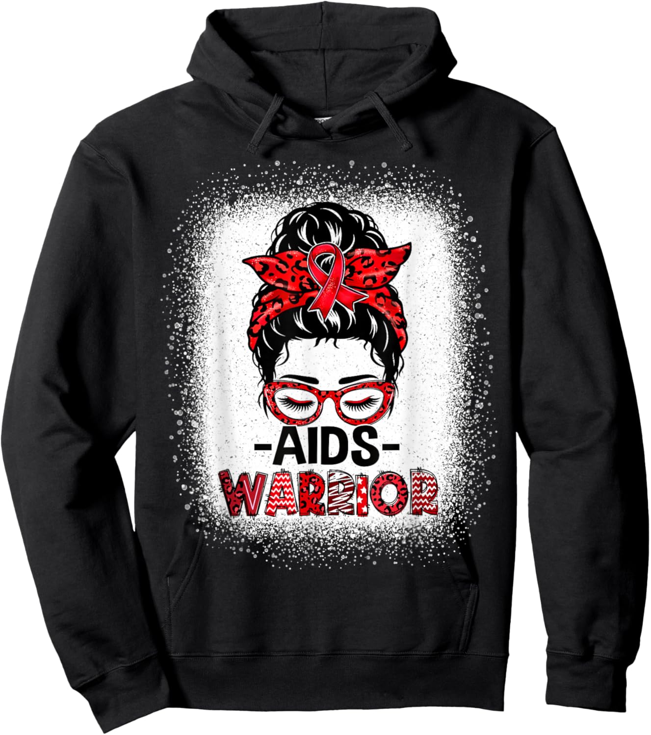 Aids Warrior Red Ribbon World Aids Day Hiv Aids Awareness Hoodie - Hoodie | Black