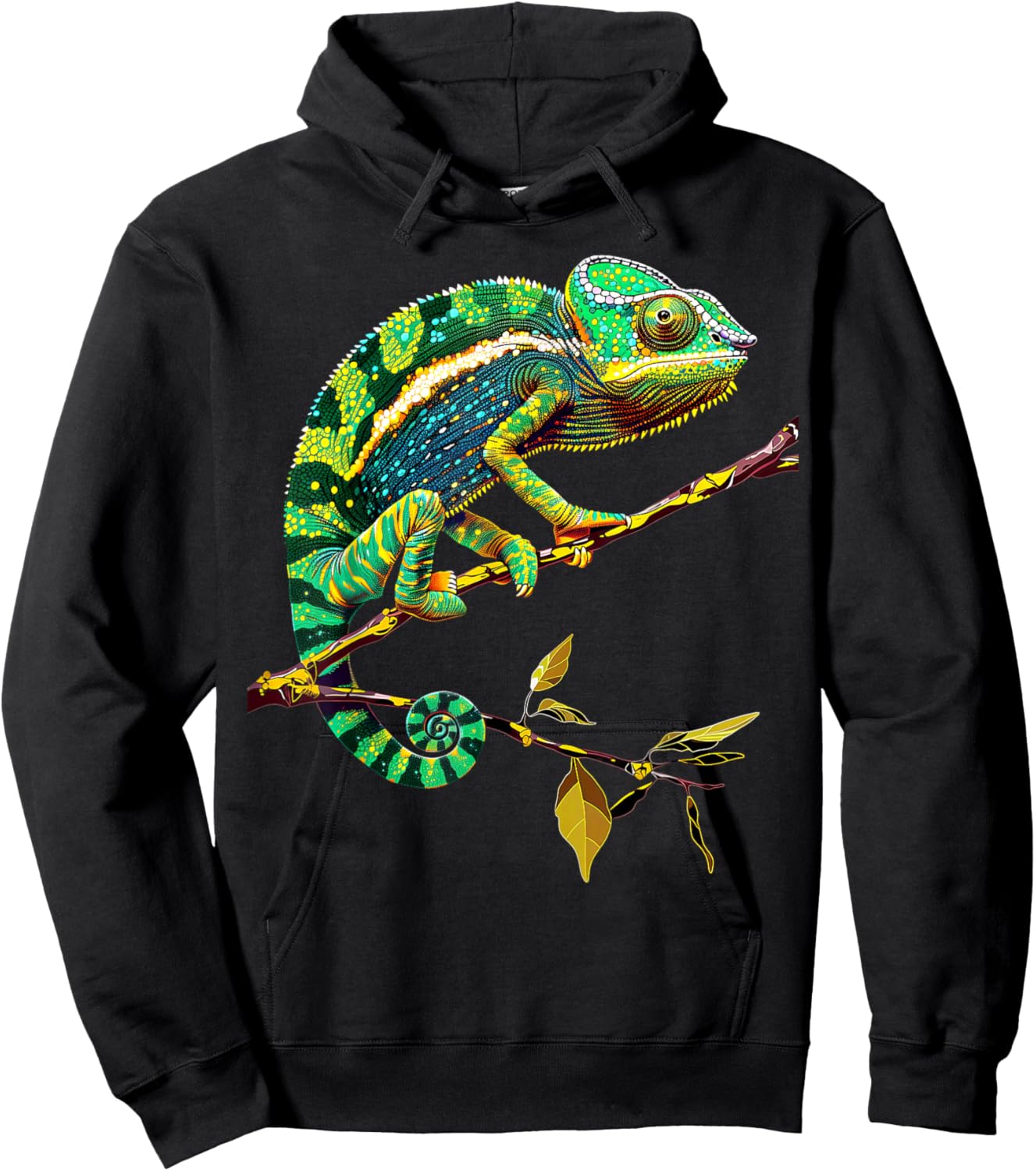 Chameleon Lizard Reptile Chameleon Iguana Chameleon , Black, S Hoodie - Hoodie | Black