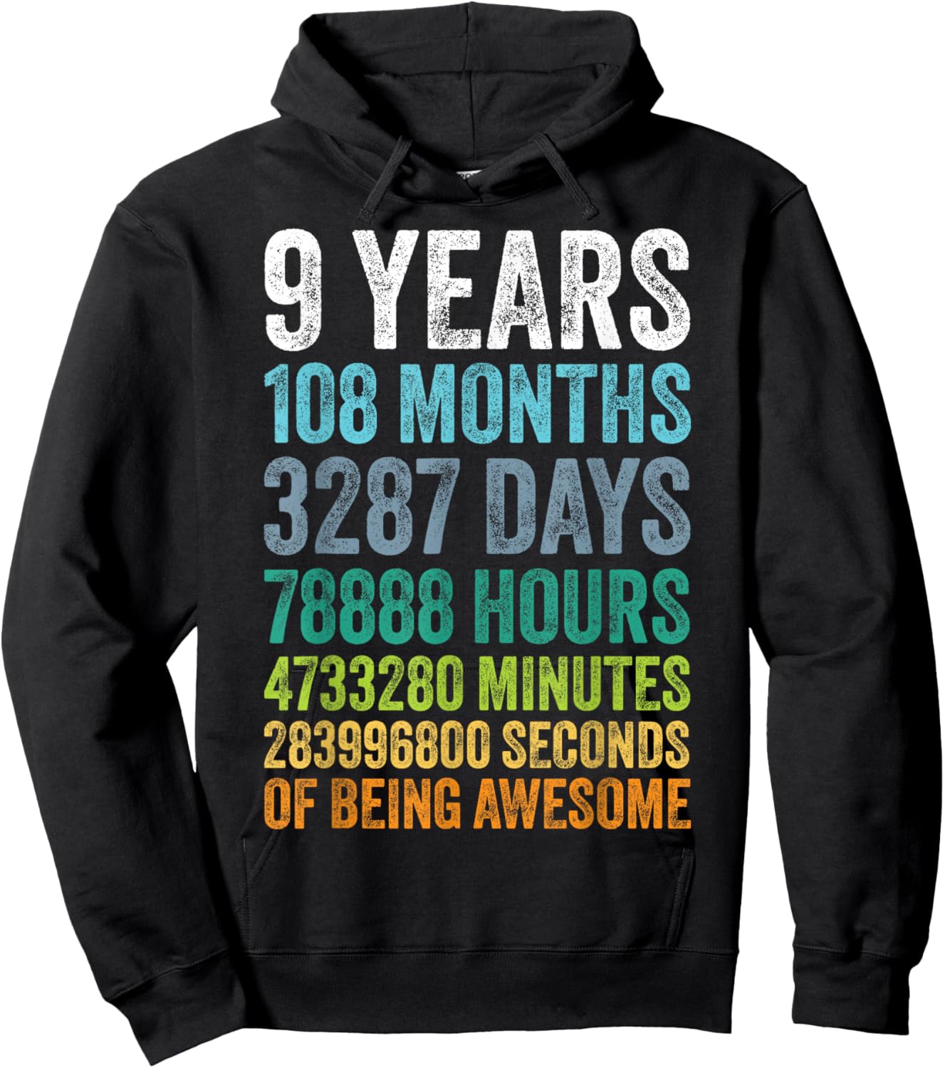 9 Year Old BDay Decorations Son Boy 9yr 9th Birthday Hoodie - Hoodie | Black