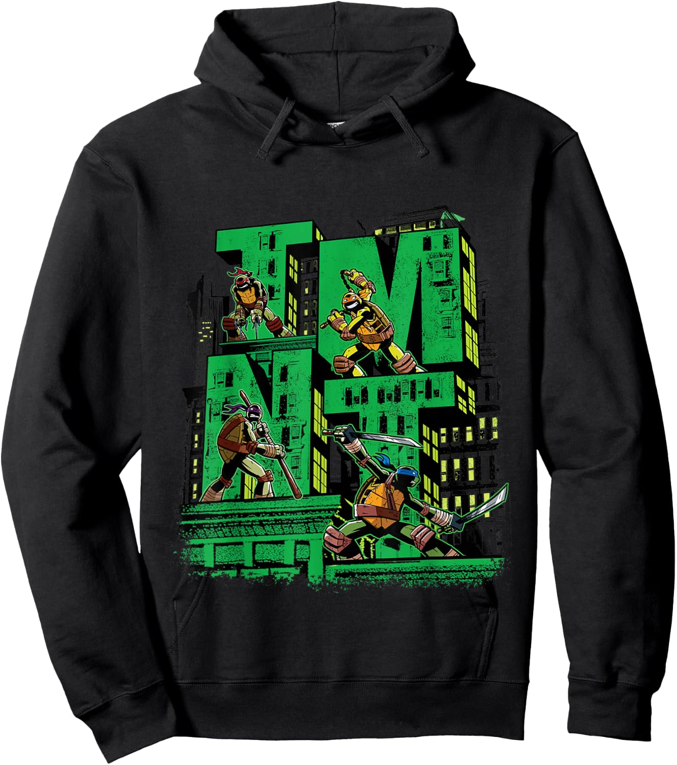 TMNT 3D Text Mutant Ninja Turtles Hoodie - Hoodie | Black