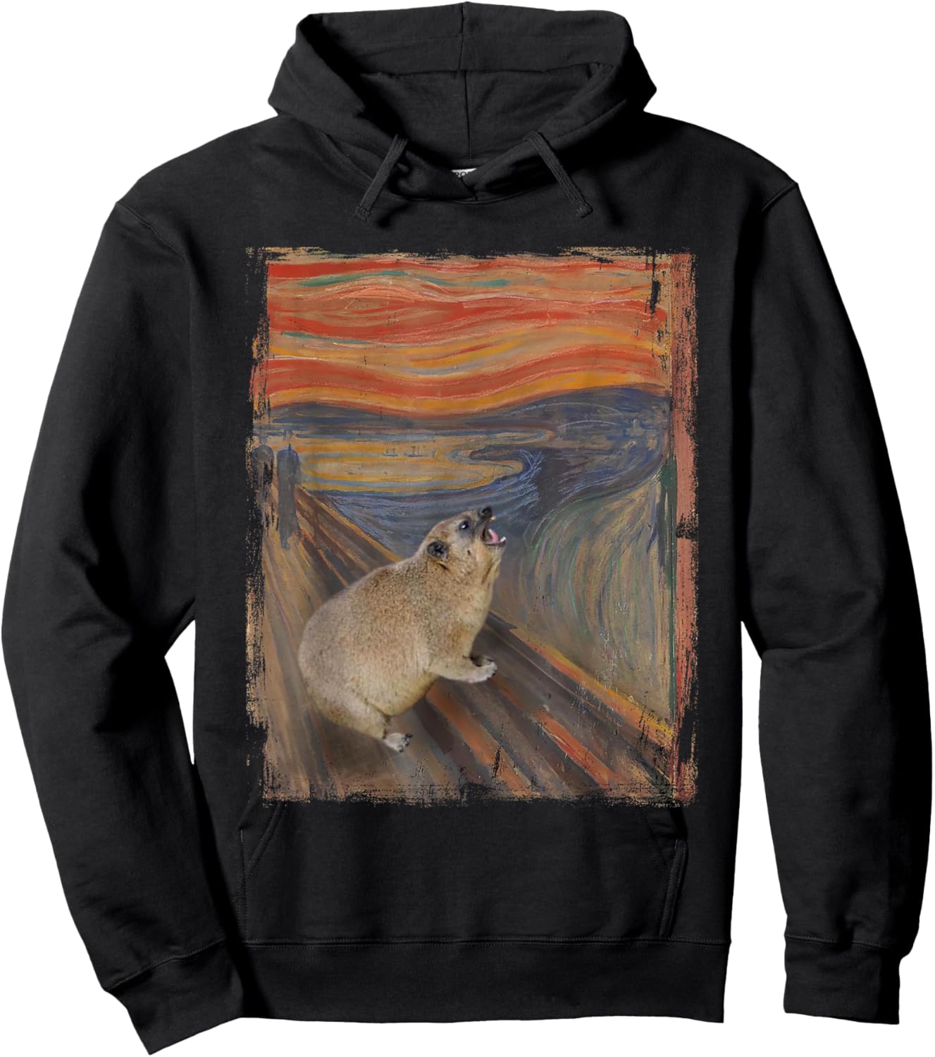 Hyrax Scream Meme Vintage Awawa Hyrax Lover Hoodie - Hoodie | Black