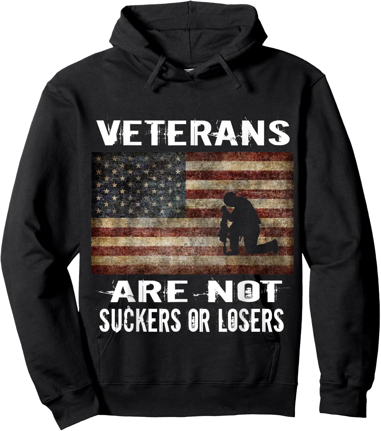 Veterans Are Not Losers or Suckers Women Men Anti Trump Hoodie - Hoodie | Black