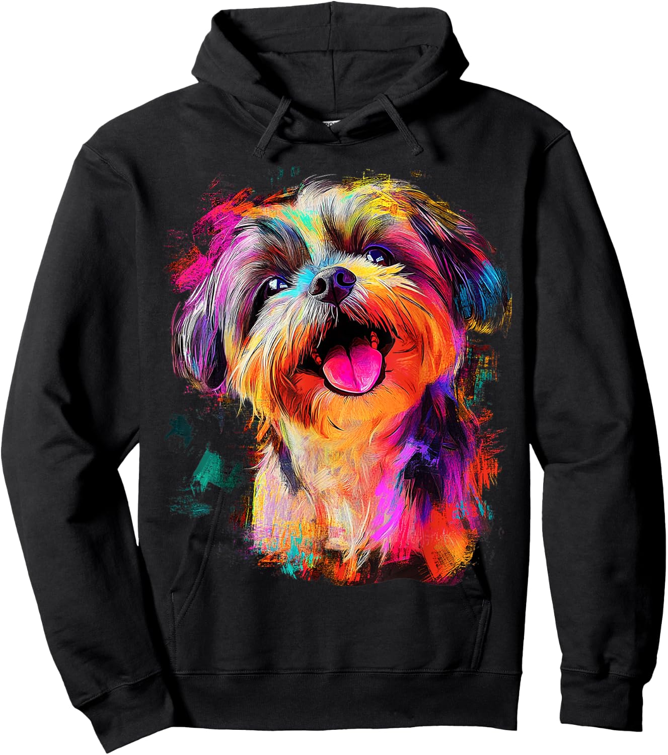 Shih Tzu Dog Motif Pet Art Shih Tzu Hoodie - Hoodie | Black