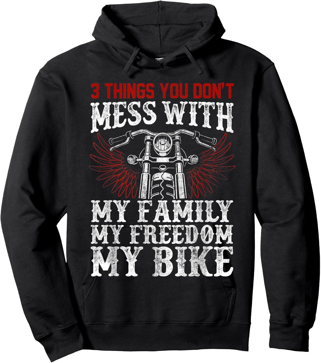 Classic Motorcycle Biker My Family My Freedom My Bike Hoodie - Hoodie | Black