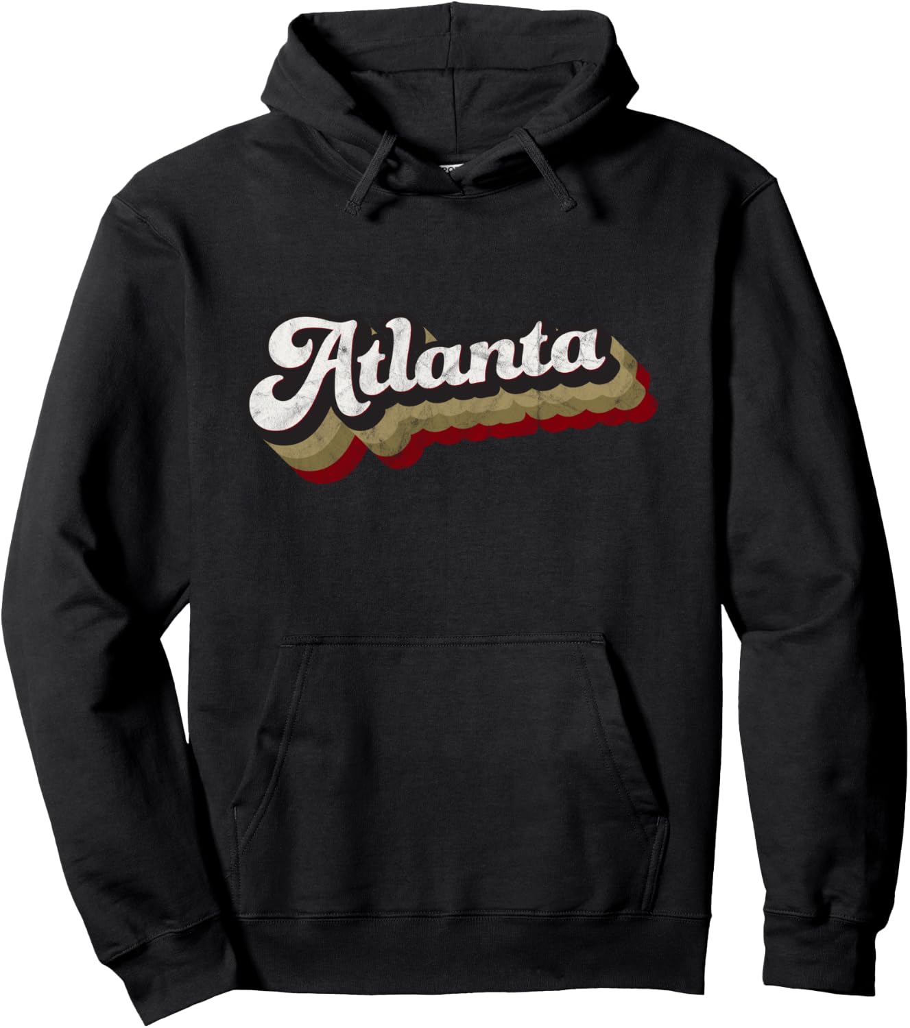 United Atlanta Soccer Distressed Retro Baseball Script Hoodie - Hoodie | Black
