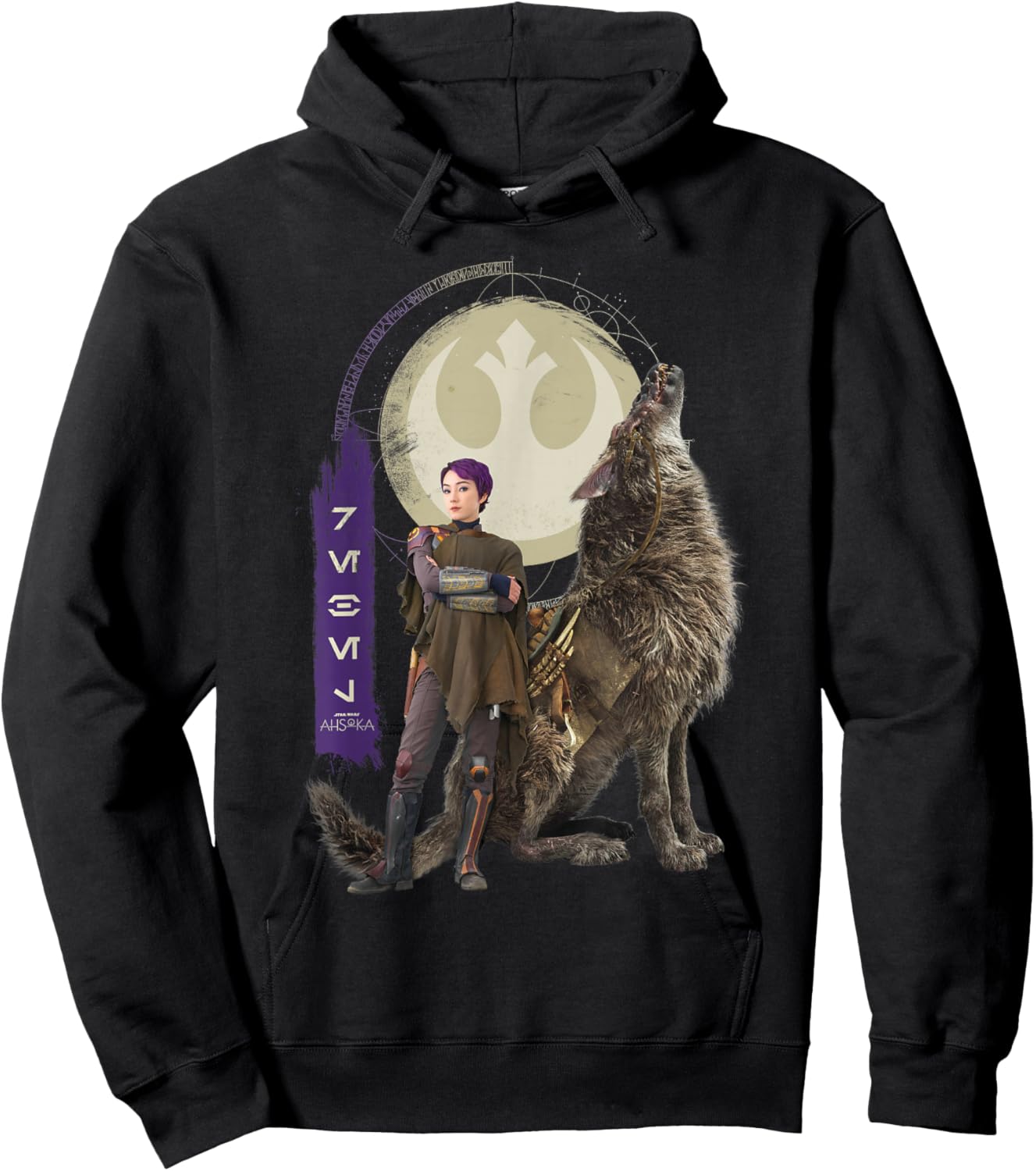 Star Wars Ahsoka Part 6 Sabine and Howler Aurebesh Rebel Hoodie - Hoodie | Black