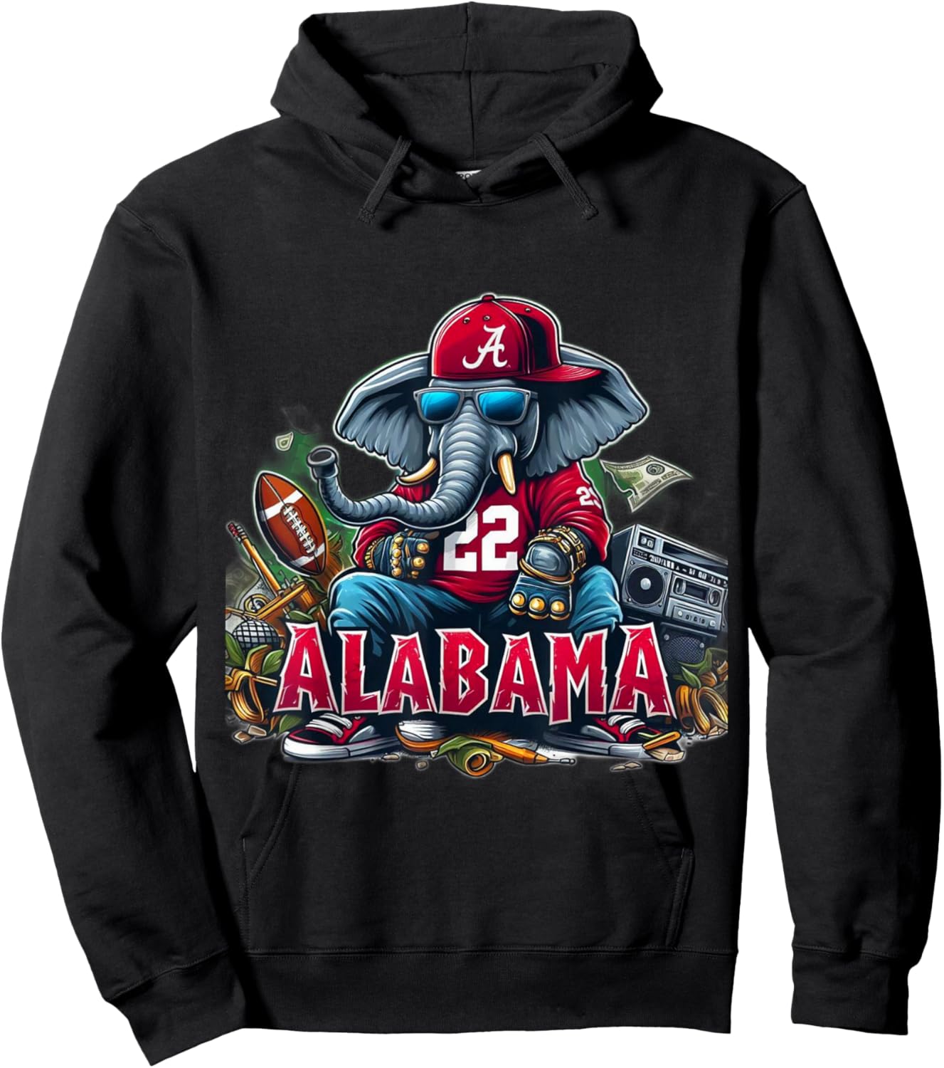 Alabama Elephant Hoodie - Hoodie | Black