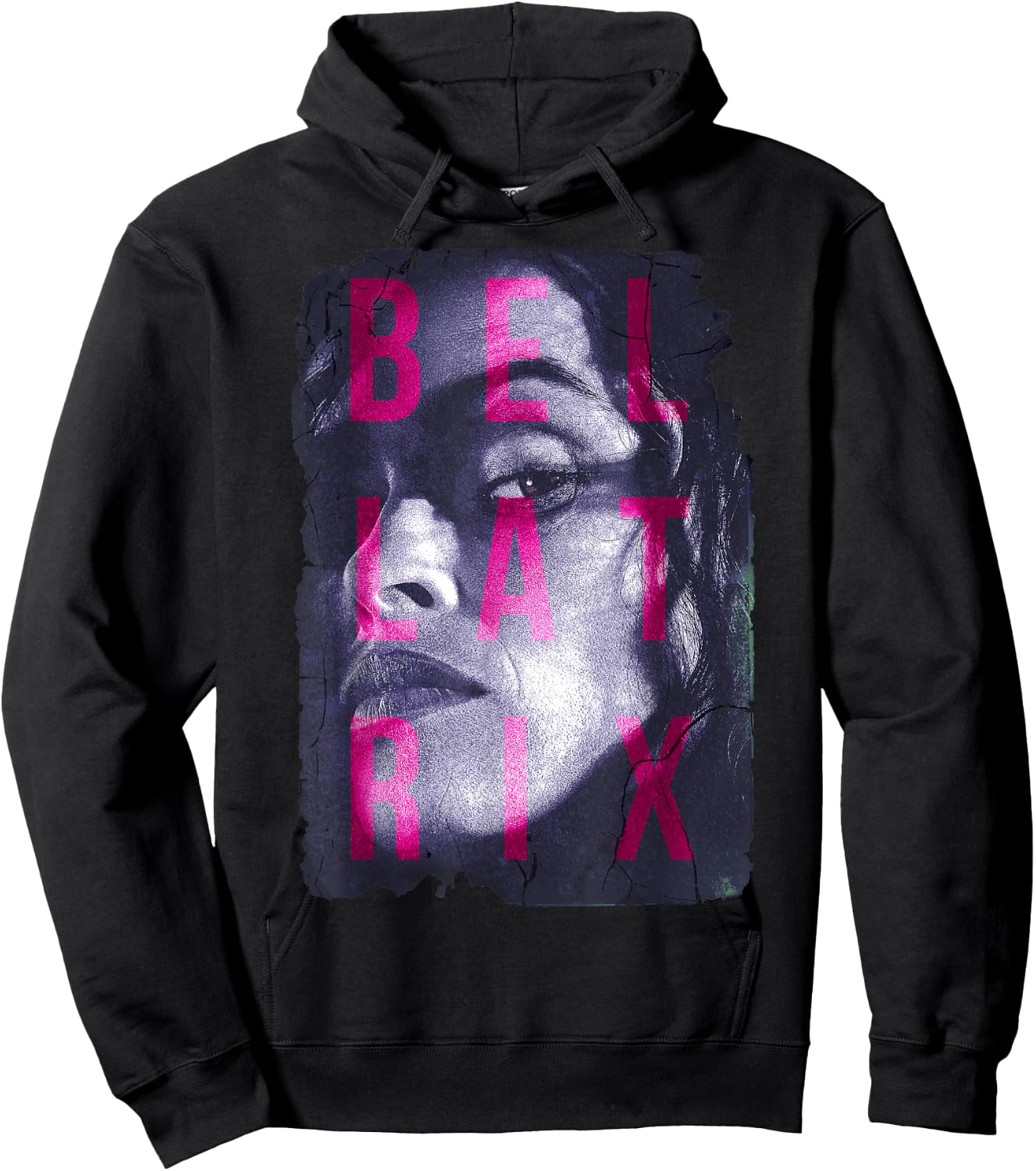 Harry Potter Bellatrix Lestrange Portrait Text Overlay Small Hoodie - Hoodie | Black