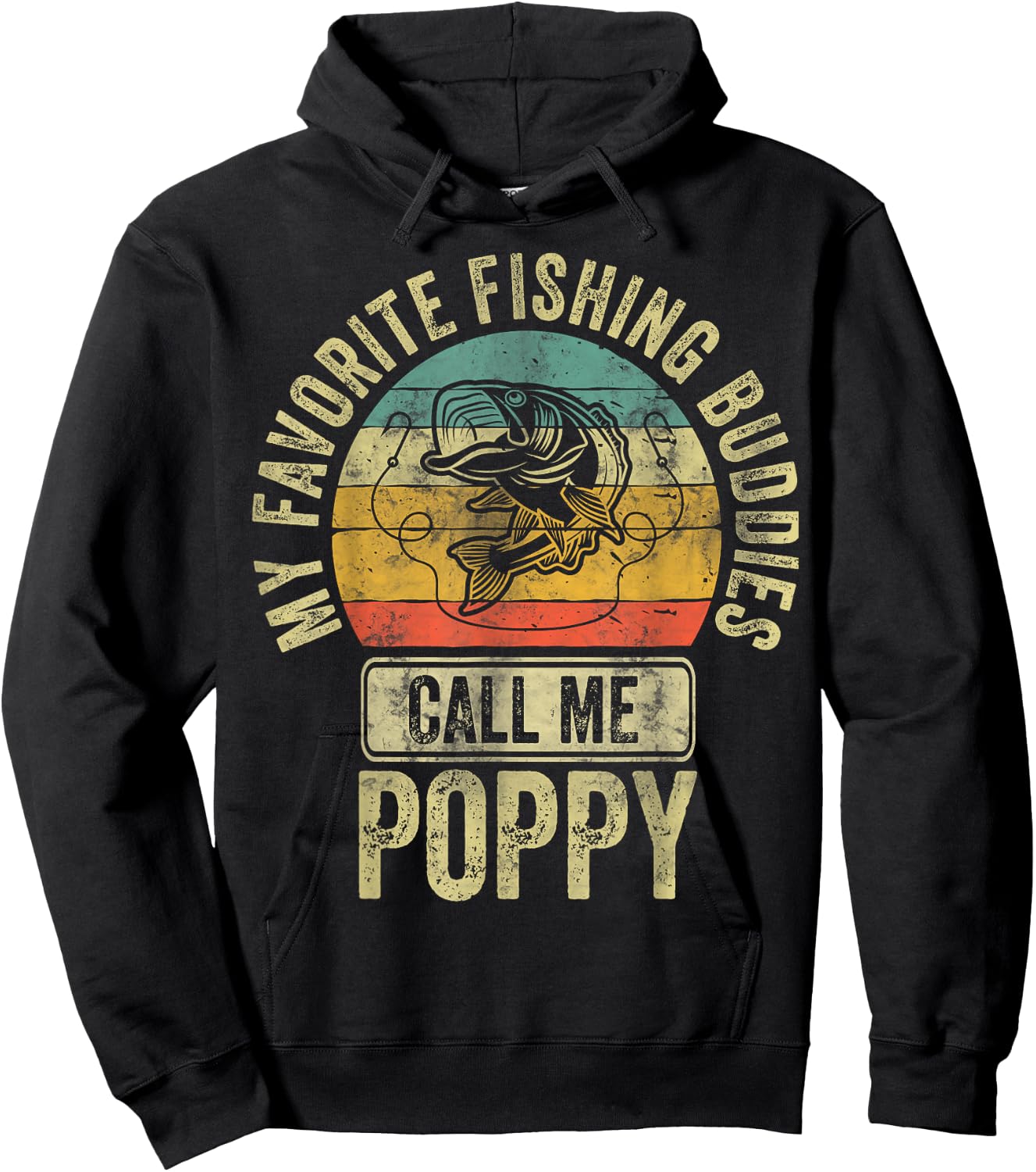 My Favorite Fishing Buddies Call Me Poppy Shirt Fisherman Hoodie - Hoodie | Black