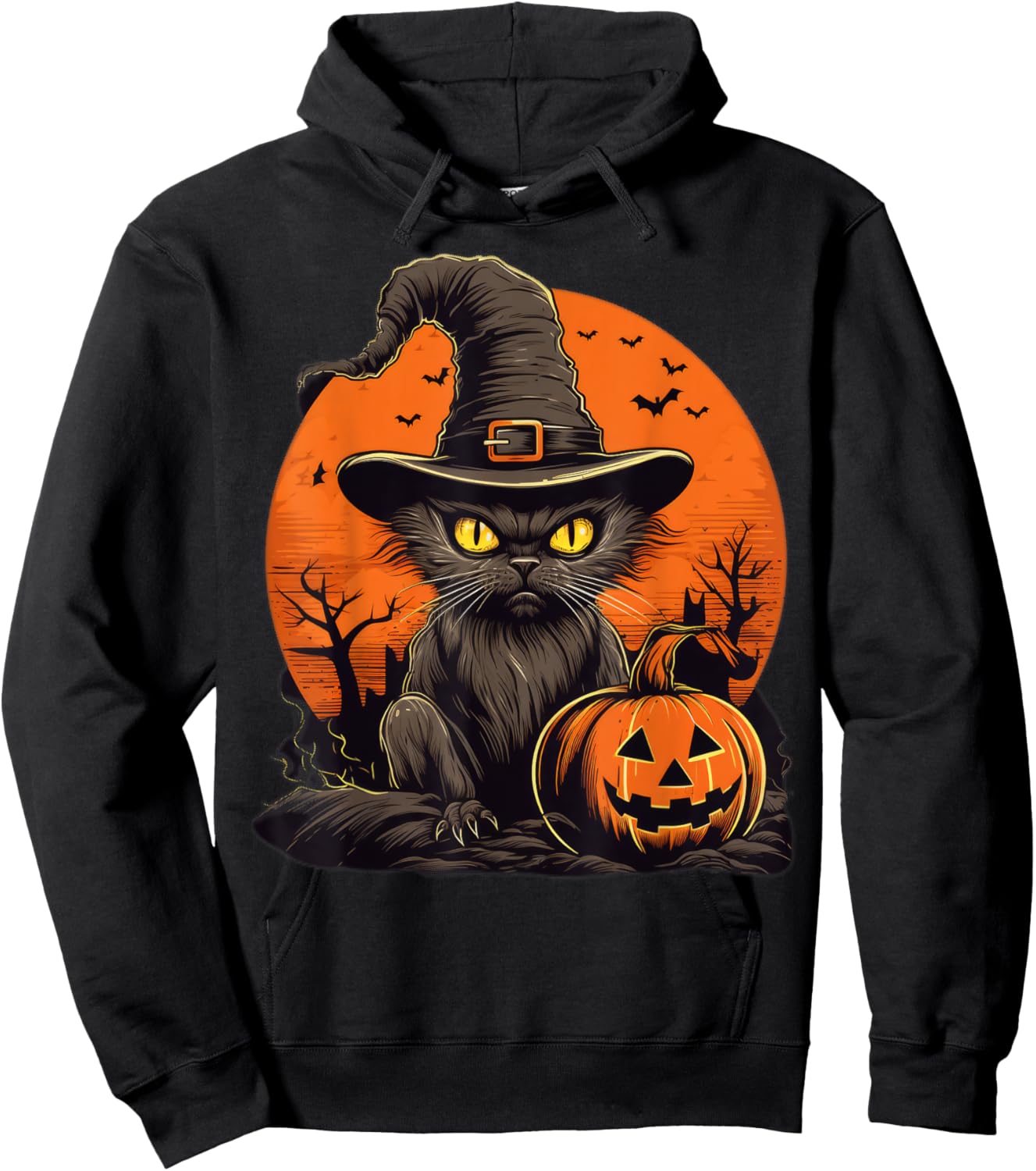 Funny Minimalist Cat | Men Women (XS - 6XL+) Hoodie - Hoodie | Black