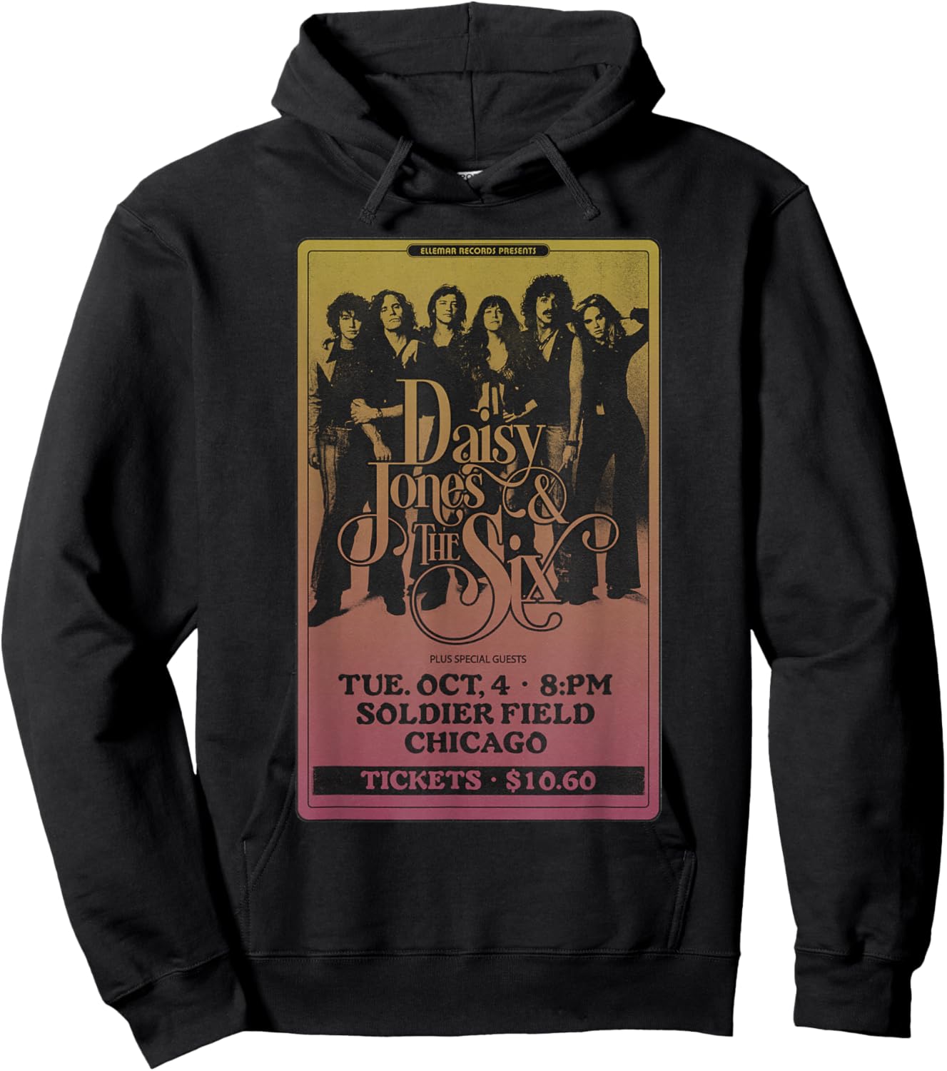 Daisy Jones & the Six - Vintage Soldier Field Chicago Hoodie - Hoodie | Black