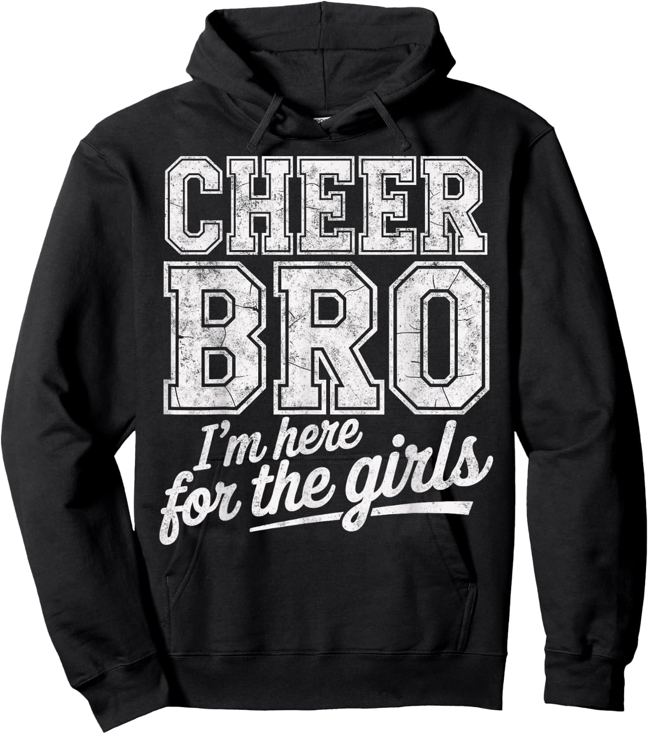 Cheer Bro Here for Girls Cheerleading Male Cheerleader Hoodie - Hoodie | Black