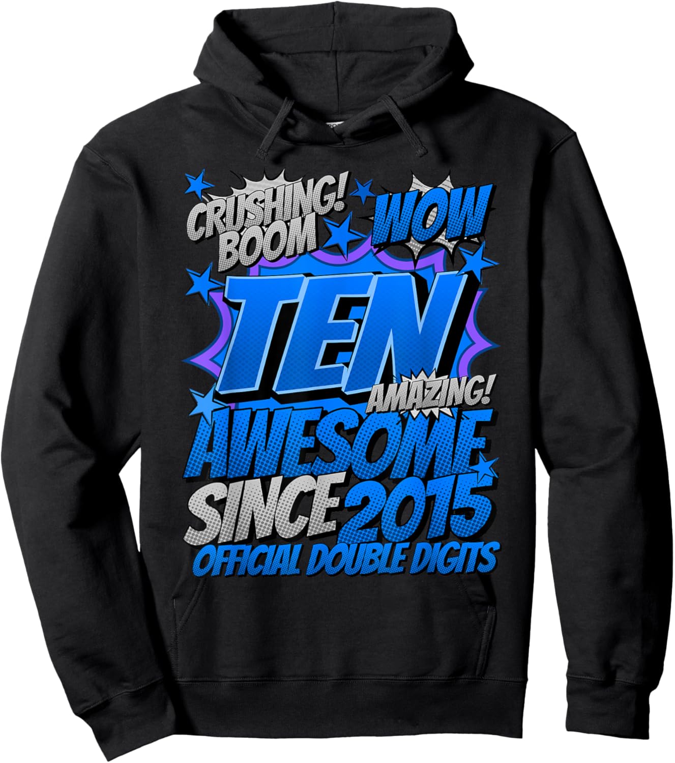 Official Double Digits 10 Year Old Gifts 10th Birthday Boy Hoodie - Hoodie | Black