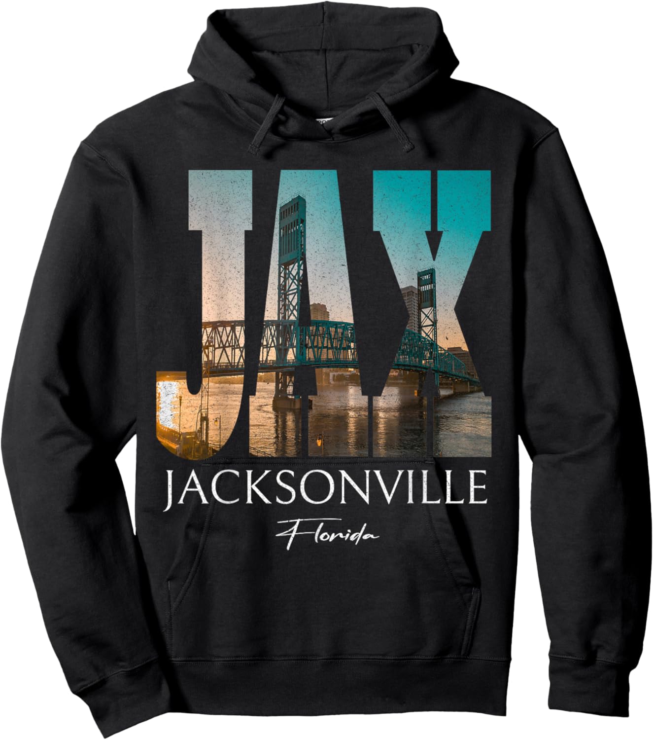 Sunset Jax Bridge Jacksonville Florida FL Souvenir Hoodie - Hoodie | Black