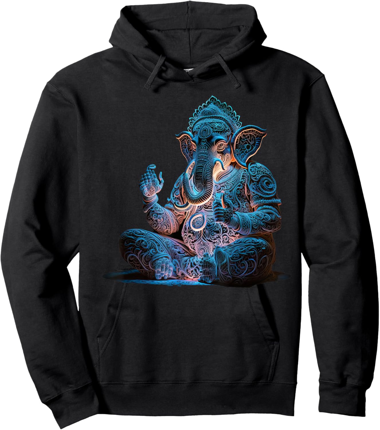 Ganesh Elephant Hindu Yoga Spiritual Meditation. Hoodie - Hoodie | Black