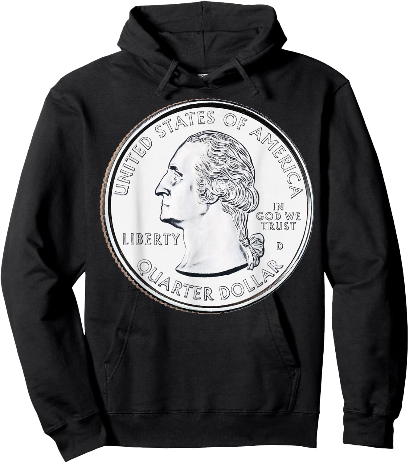 USA Quarter Dollar 25 Cents America United States Hoodie - Hoodie | Black
