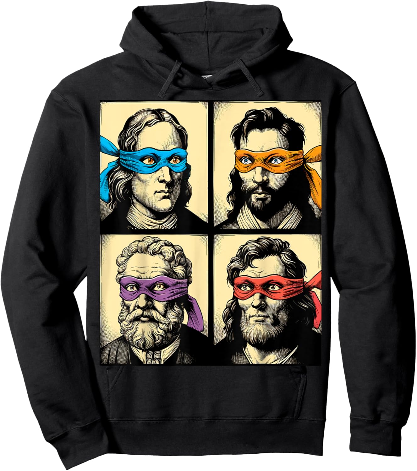 Humor Xmas - Lustige Italienische Künstler , Erwachsene, Kunstliebhaber, Kurzarm, S, Colorful, Polyester 100% Hoodie - Hoodie | Black