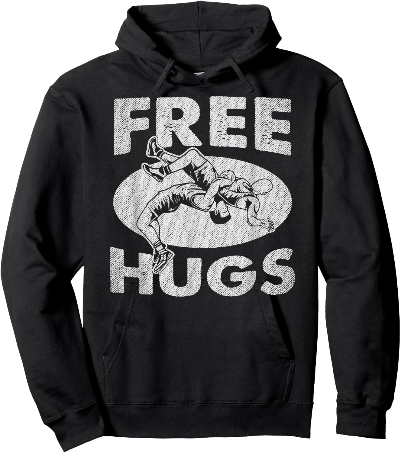 Wrestling - Funny Free Hugs Wrestling Hoodie - Hoodie | Black