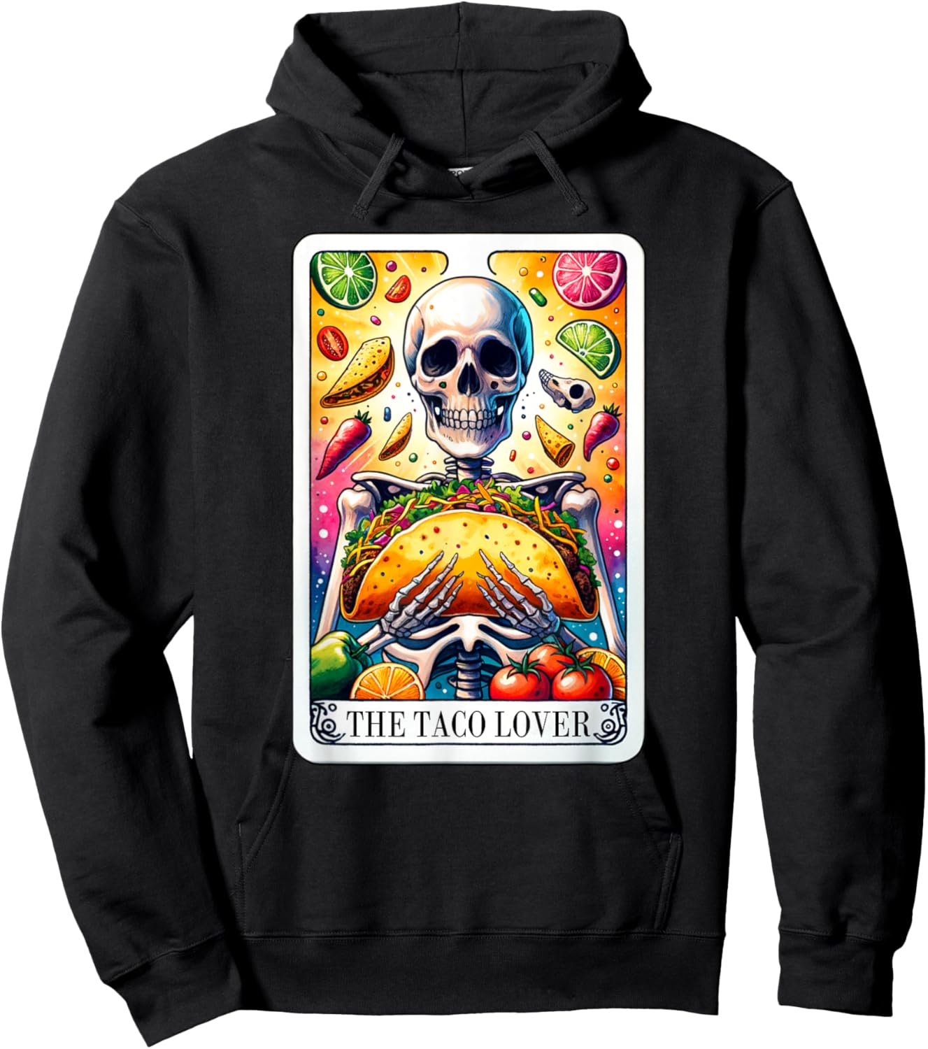 The Taco Lover Tarot Card Taco Tuesday Cinco de Mayo Hoodie - Hoodie | Black