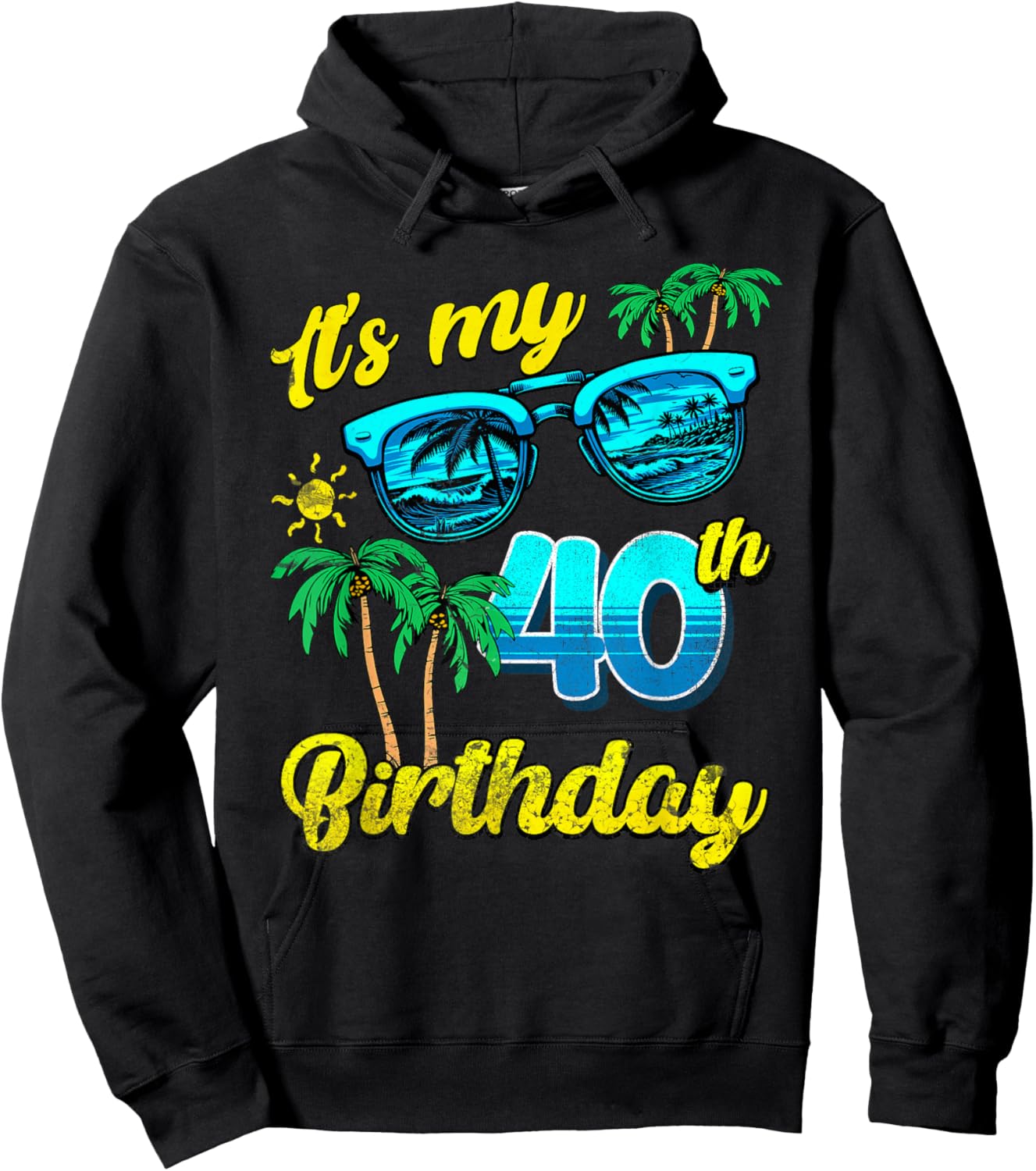 C'est mon 40e anniversaire, Tropical Beach Summer, 40 ans Hoodie - Hoodie | Black