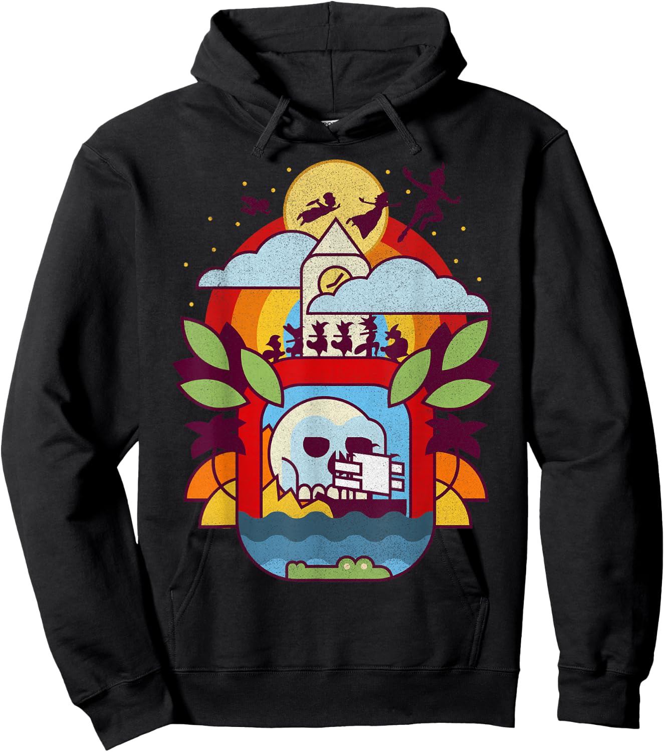 Disney Peter Pan Geometric Neverland Portrait Hoodie - Hoodie | Black
