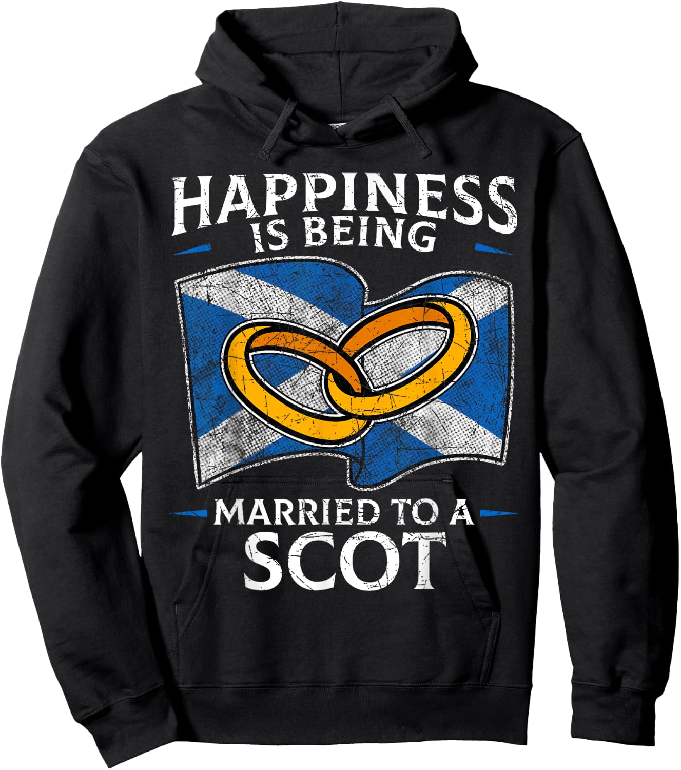 Scottish Wedding Scotland Heritage Roots Scot Flag Married Hoodie - Hoodie | Black