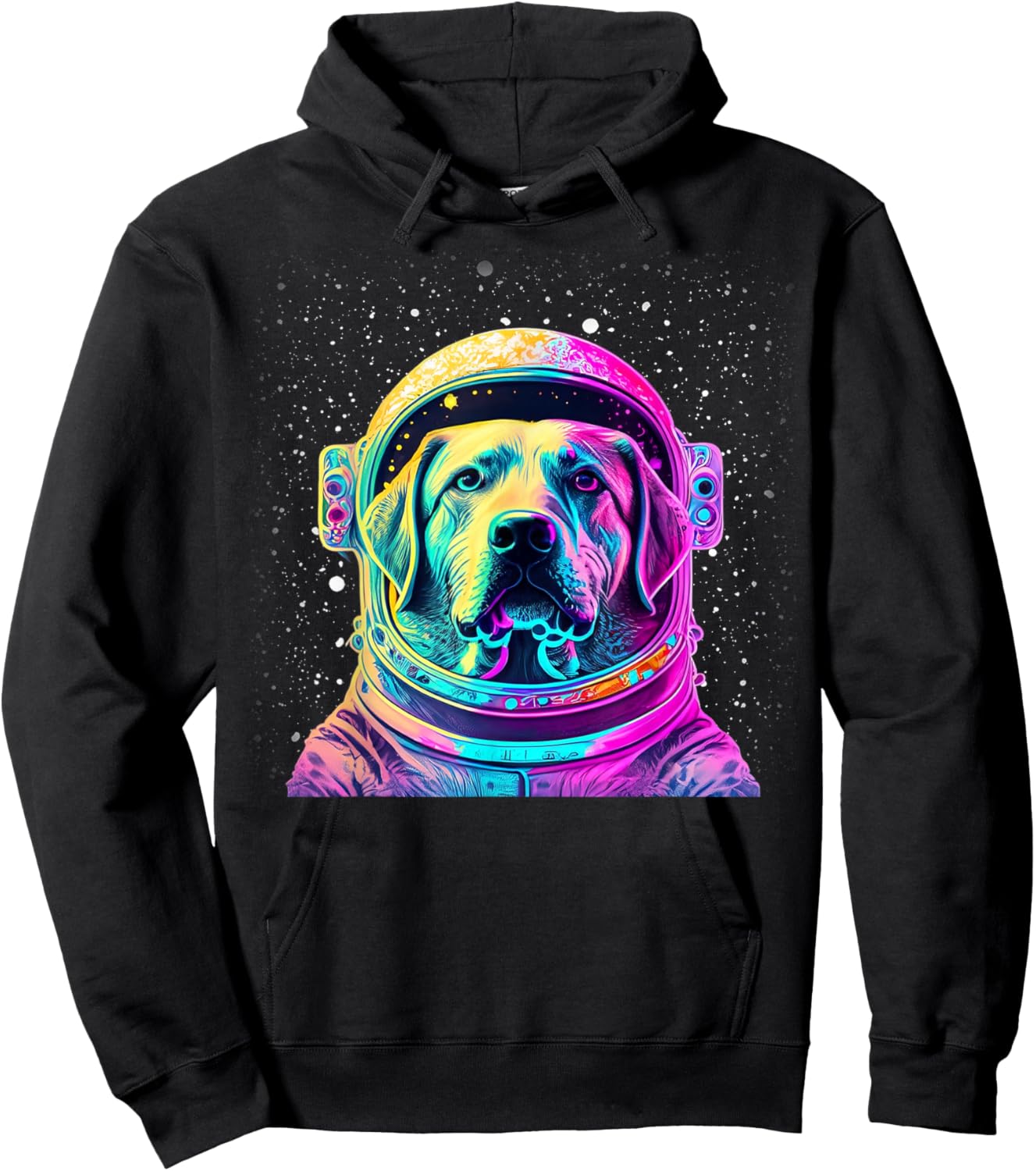 Space Dog: Labrador Astronaut Adventure Colorful Galaxy Hoodie - Hoodie | Black