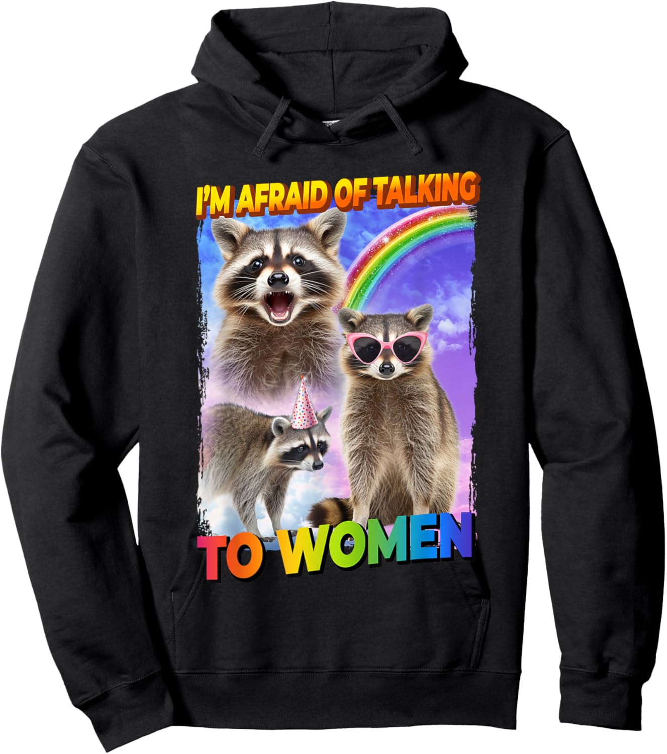 I'm Afraid Of Talking To Women Raccoon Raccoon Hoodie - Hoodie | Black