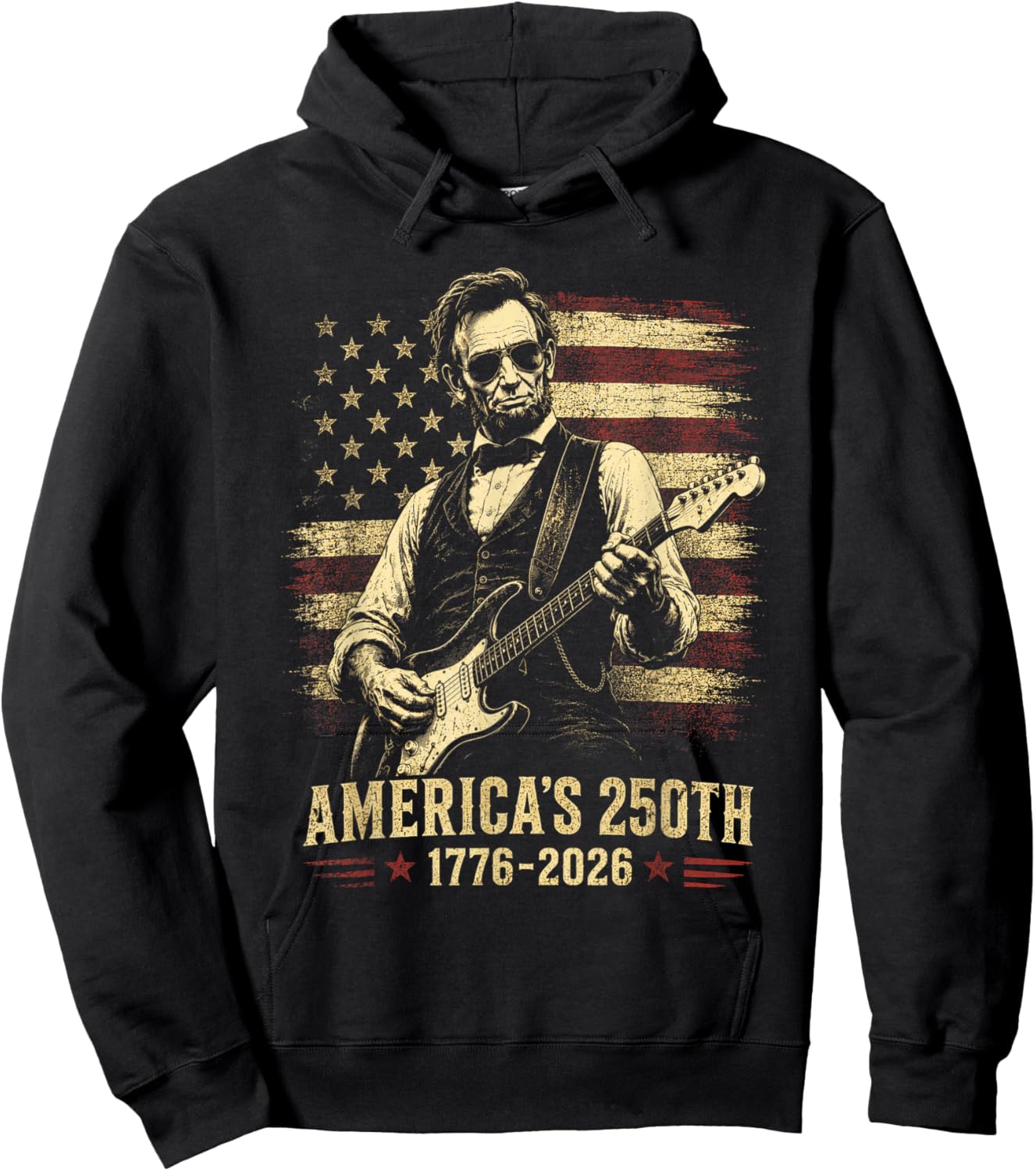 Abraham Lincoln 250 Years 250th Anniversary USA 4th of July Hoodie - Hoodie | Black