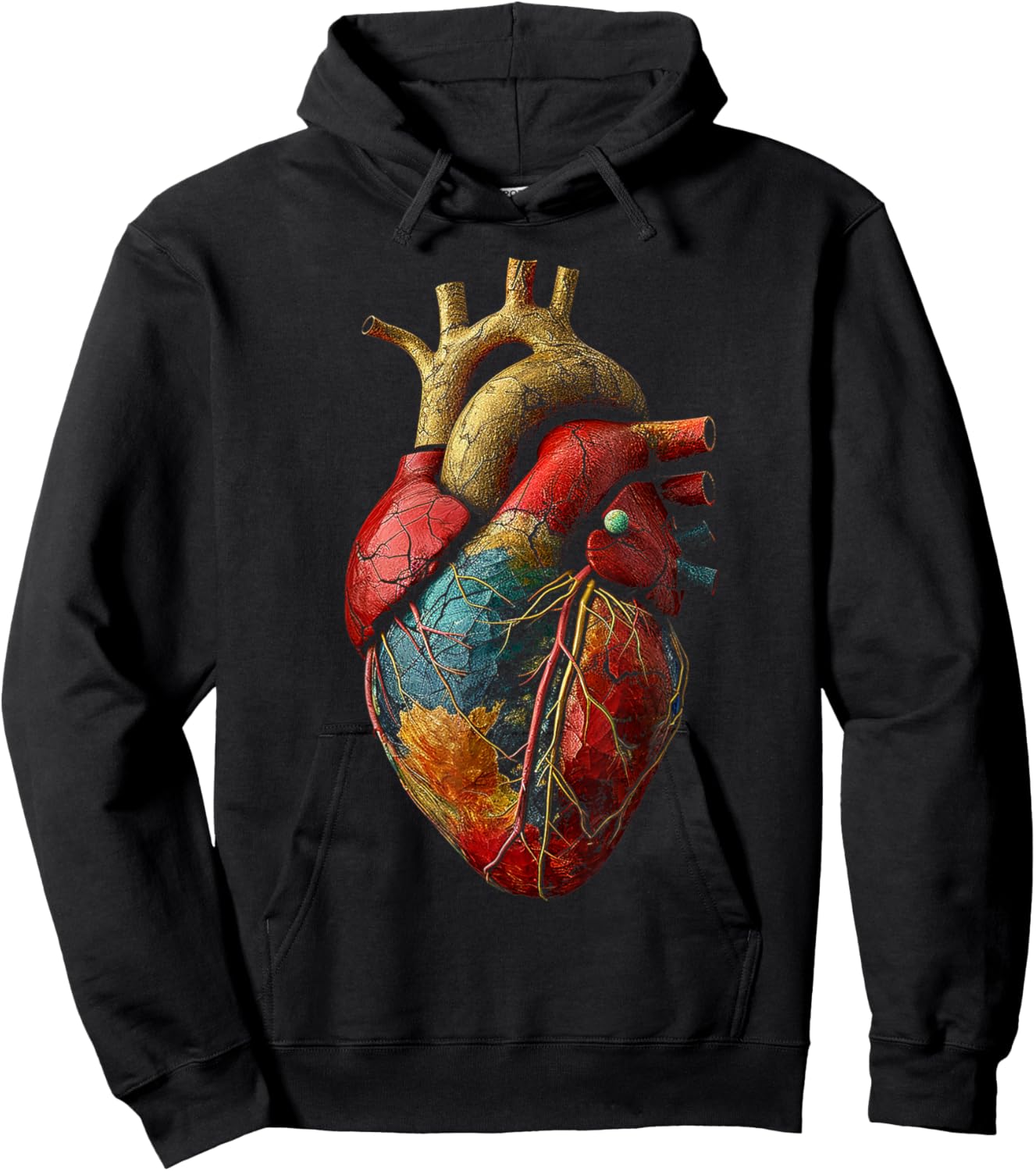 Heart Anatomical Graphic Artwork Heart Hoodie - Hoodie | Black