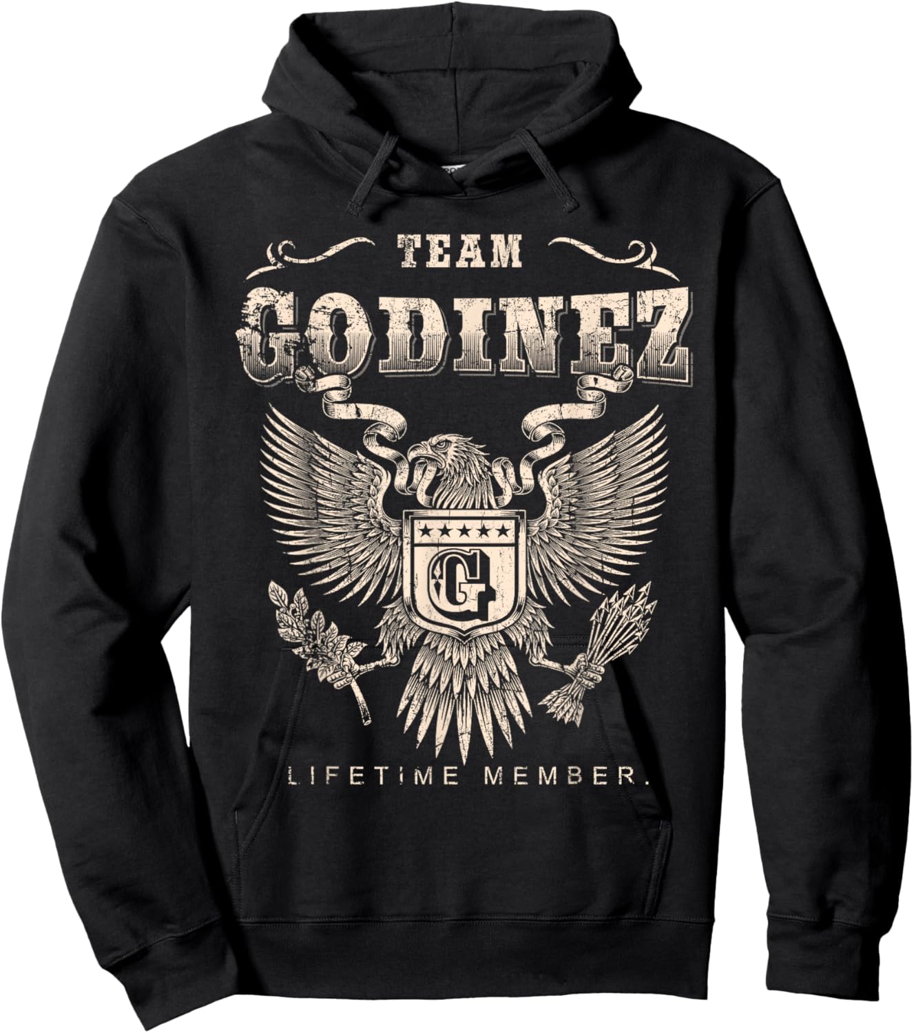 Team Godinez Lifetime Member Last Name Hoodie - Hoodie | Black