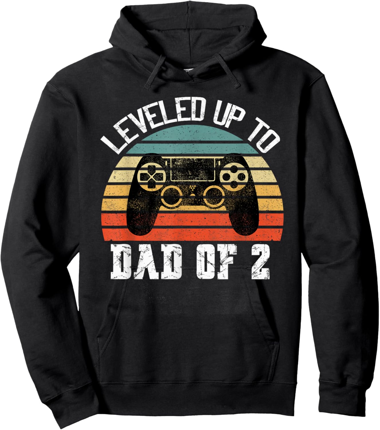 Daddy Again Leveled Up to Dad of 2 Dad Hoodie - Hoodie | Black