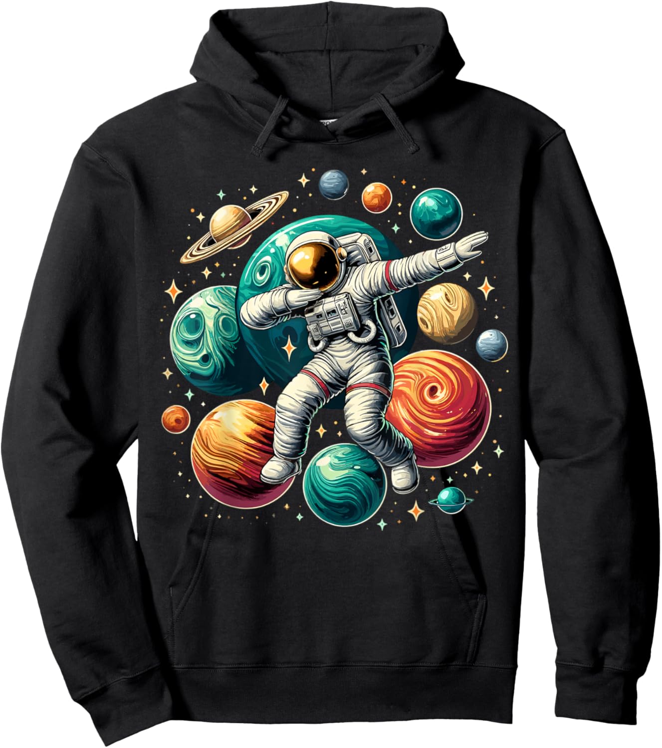 Astronaut Dabbing Planets Astronaut Science Space Hoodie - Hoodie | Black