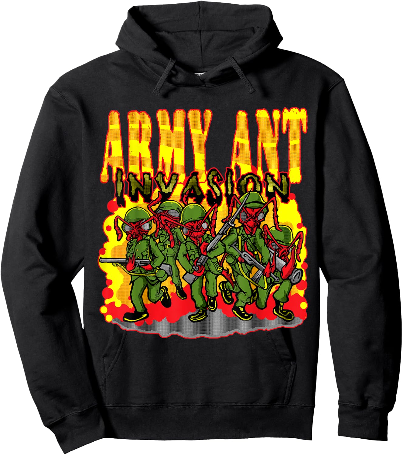Army Ant Invasion a Horror Sci-Fi and Comic Fan Hoodie - Hoodie | Black