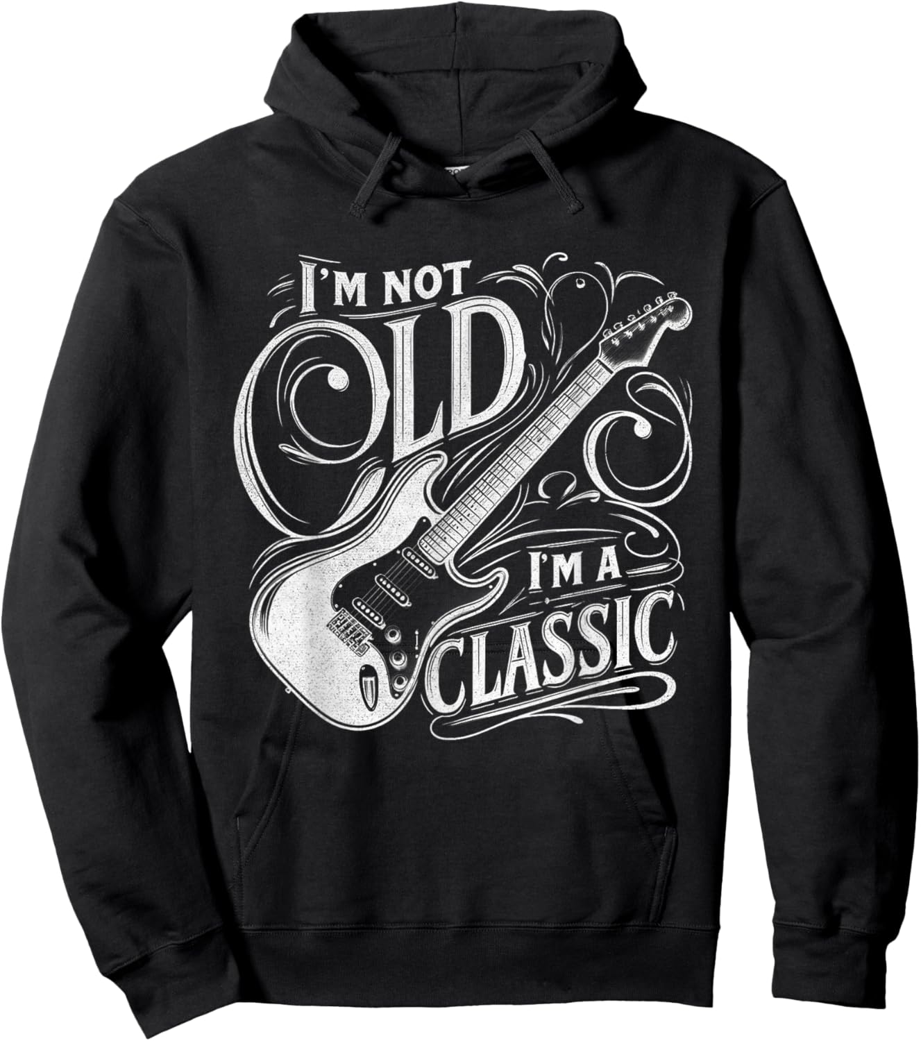I'm Not Old I'm Classic Retro Vintage Funny Guitar Guitarist Hoodie - Hoodie | Black