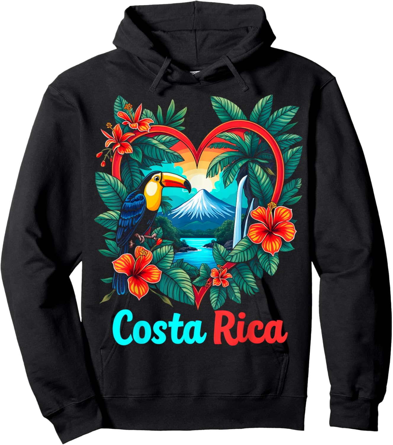 Costa Rica Tropical Hoodie - Hoodie | Black