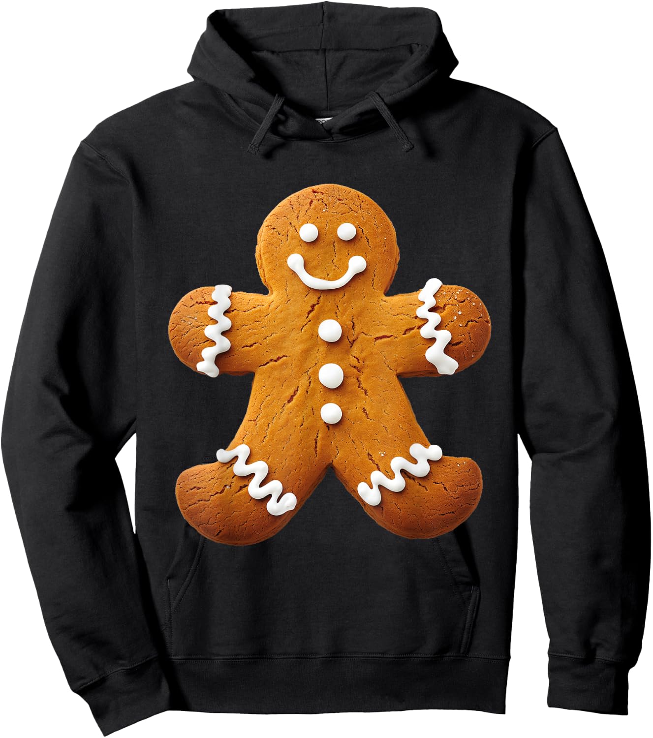 Gingerbread Man Costume Funny Halloween Christmas Graphic Hoodie - Hoodie | Black