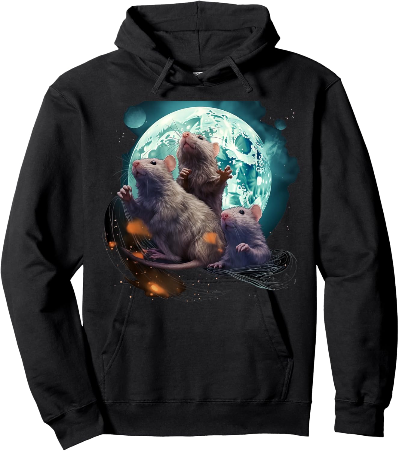 Rats Howling at the Moon gift Hoodie - Hoodie | Black