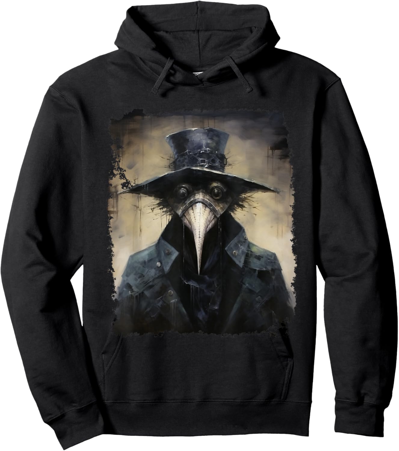 FrightNightFits Plague Doctor - Black, Small - Horror Halloween Graphic Design - -Adult, -Kids - Short Sleeve - Cotton Blend - - Halloween Hoodie - Hoodie | Black