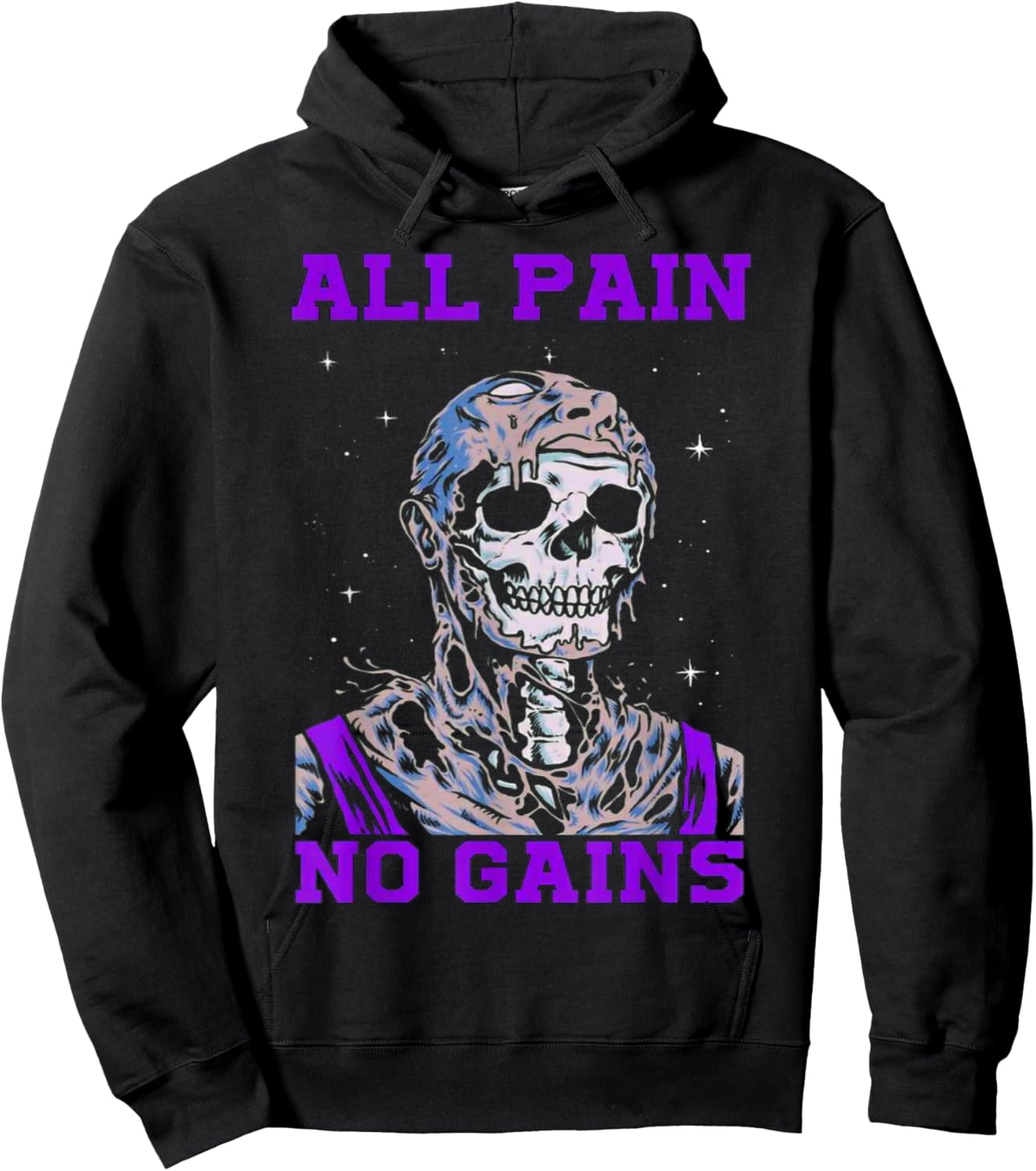 All Pain No Gains Fitness Weightlifting Bodybuilding Gym Hoodie - Hoodie | Black