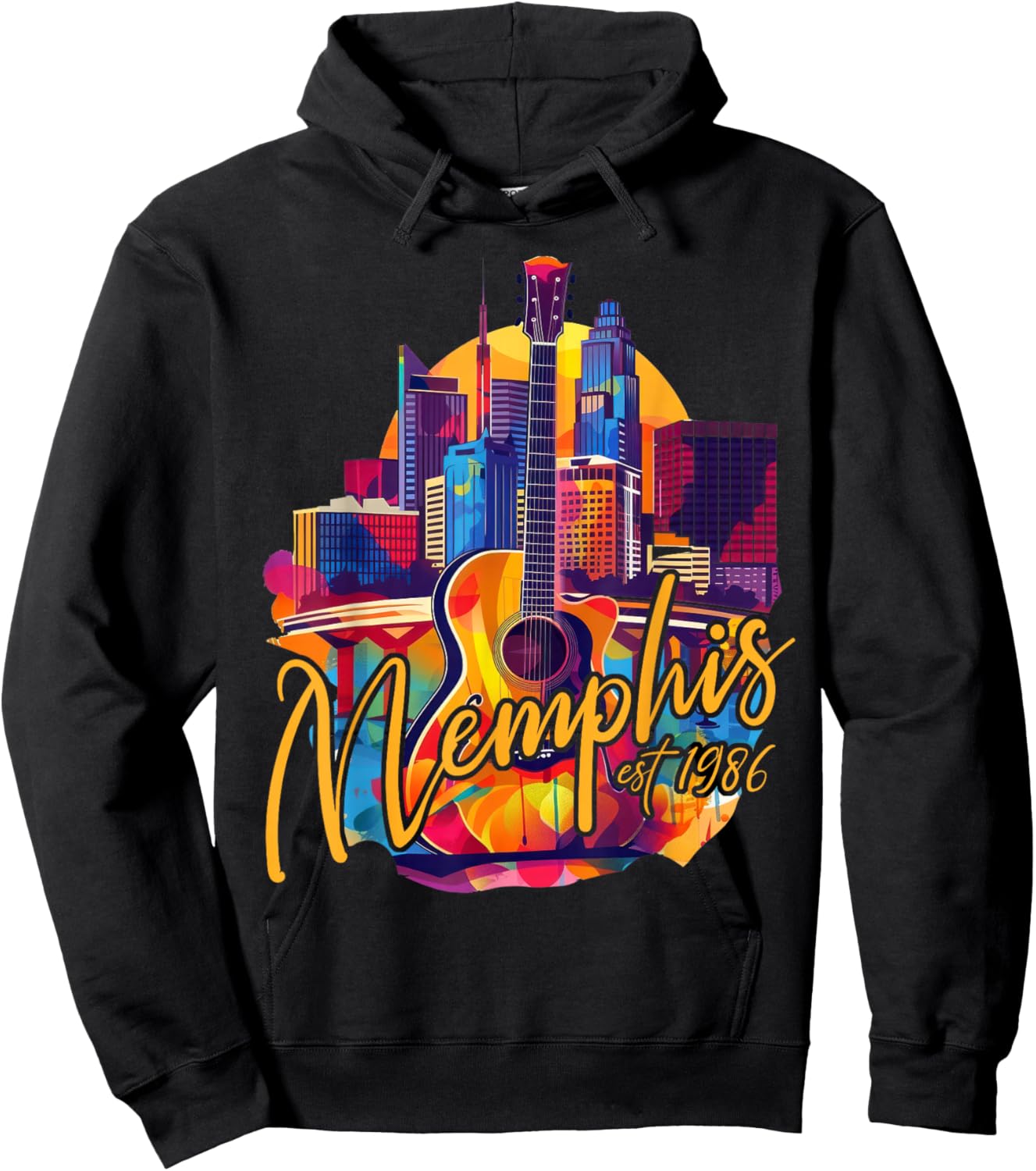 Memphis Tennessee TN | Skyline Hoodie - Hoodie | Black