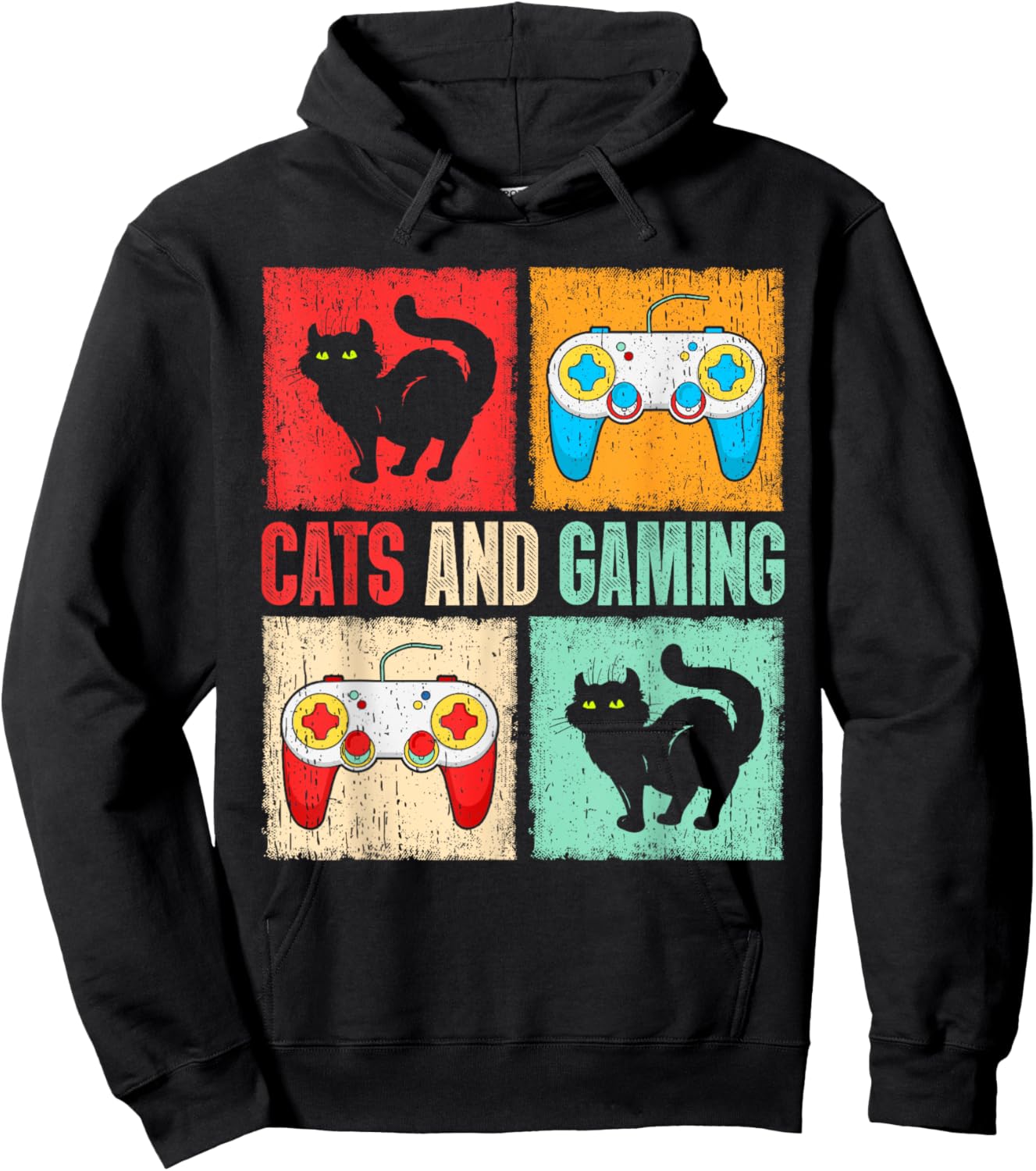 Cats And Gaming For The Cat Lover Gamer Video Game Player Women Kids Hoodie - Hoodie | Black