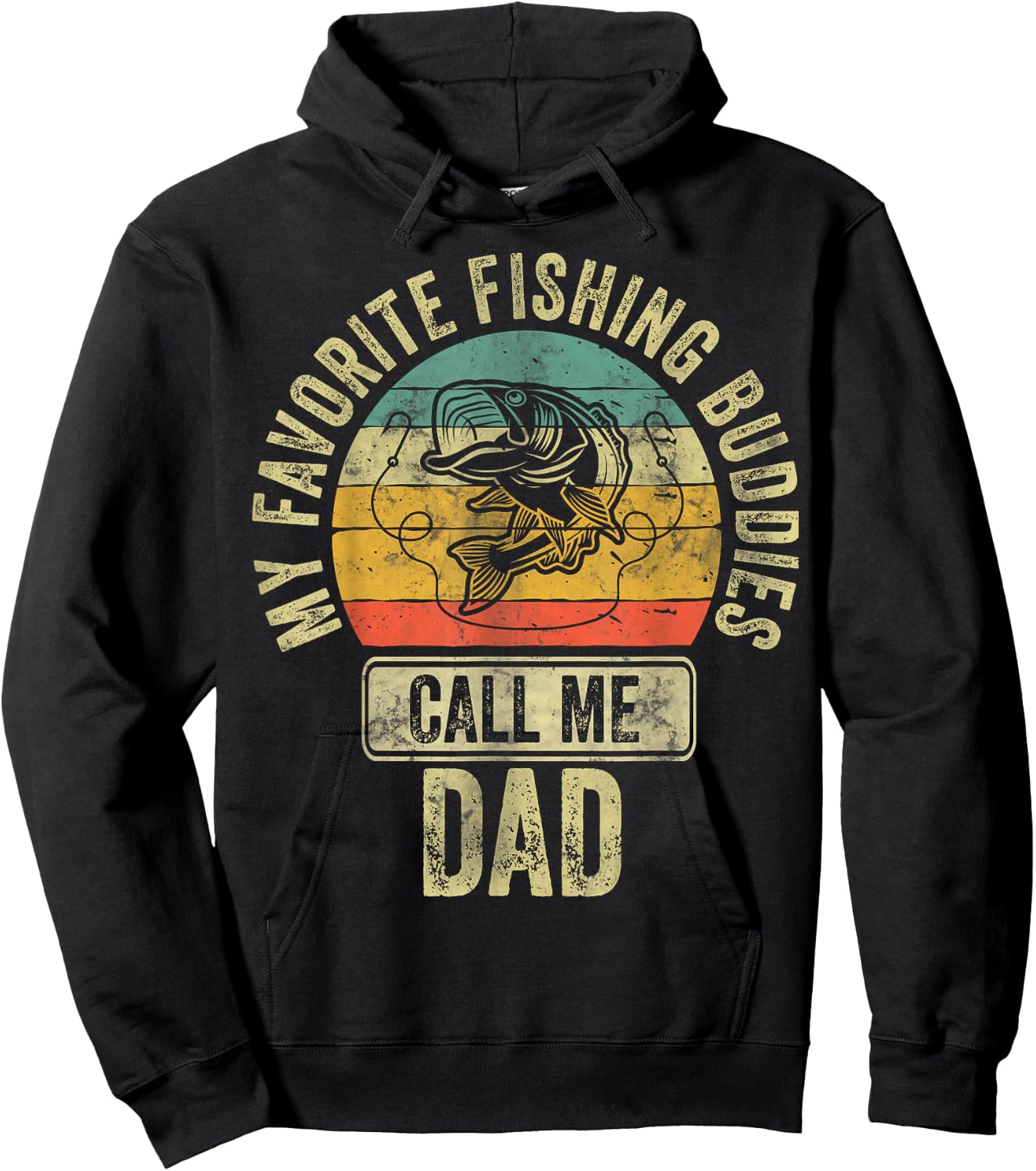 Fisherman Shirt My Favorite Fishing Buddies Call Me Dad Hoodie - Hoodie | Black