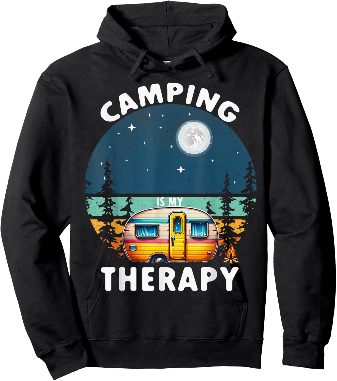 Camping Is My Therapy Hoodie - Hoodie | Black