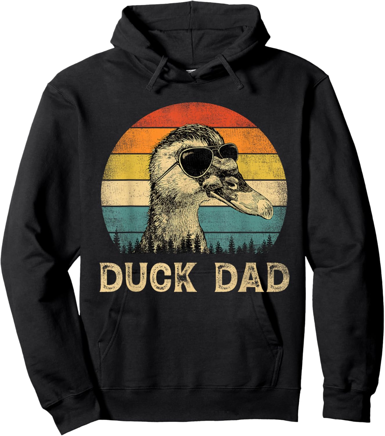 Vintage Duck Dad Duck Lovers Daddy Father's Day Hoodie - Hoodie | Black